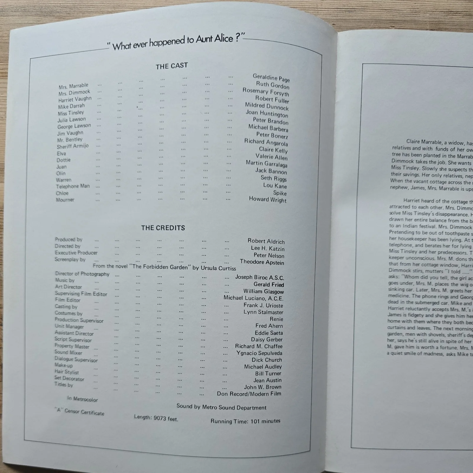 WHATEVER HAPPENED TO AUNT ALICE? press book 1969 Ruth Gordon Geraldine Page, изображение 2
