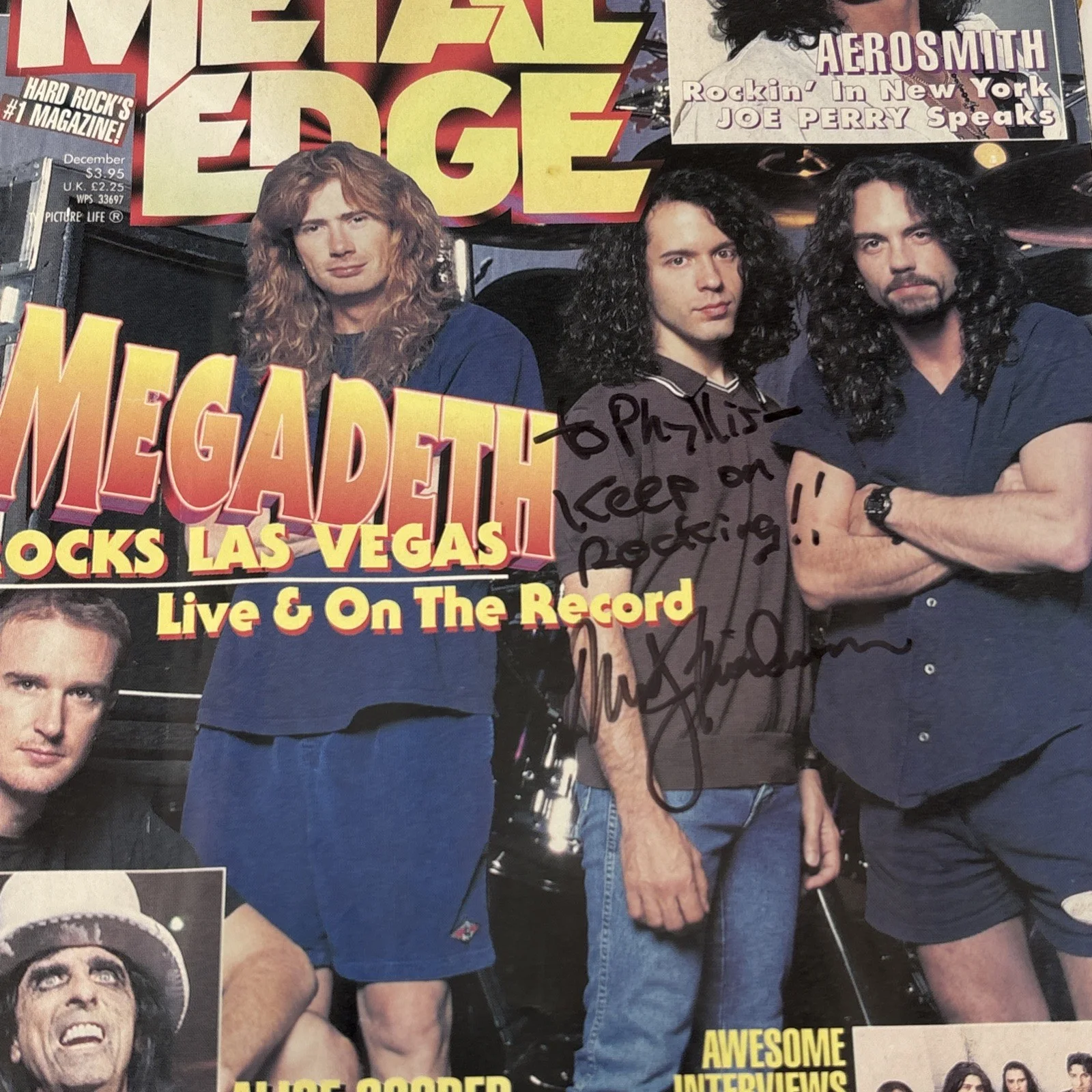 1997 Metal Edge Megadeth Magazine Signed Marty Friedman Autograph Vintage Rare, image 2
