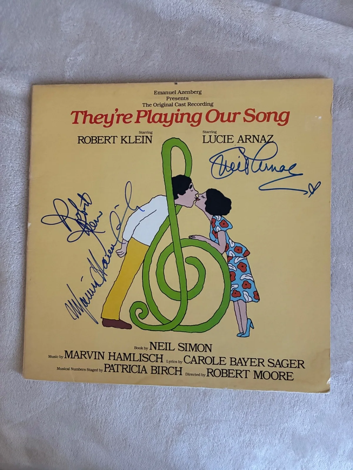 Signed THEY'RE PLAYING OUR SONG LP-MARVIN HAMLISCH Lucie Arnaz Robert Klein +CD, изображение 2