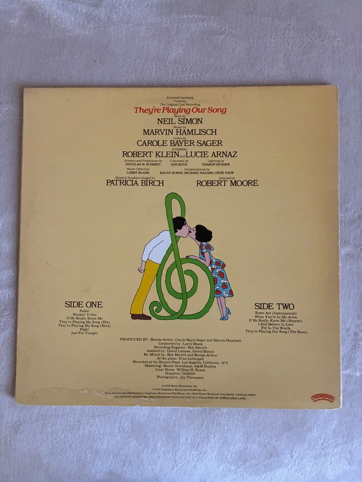 Signed THEY'RE PLAYING OUR SONG LP-MARVIN HAMLISCH Lucie Arnaz Robert Klein +CD, изображение 3