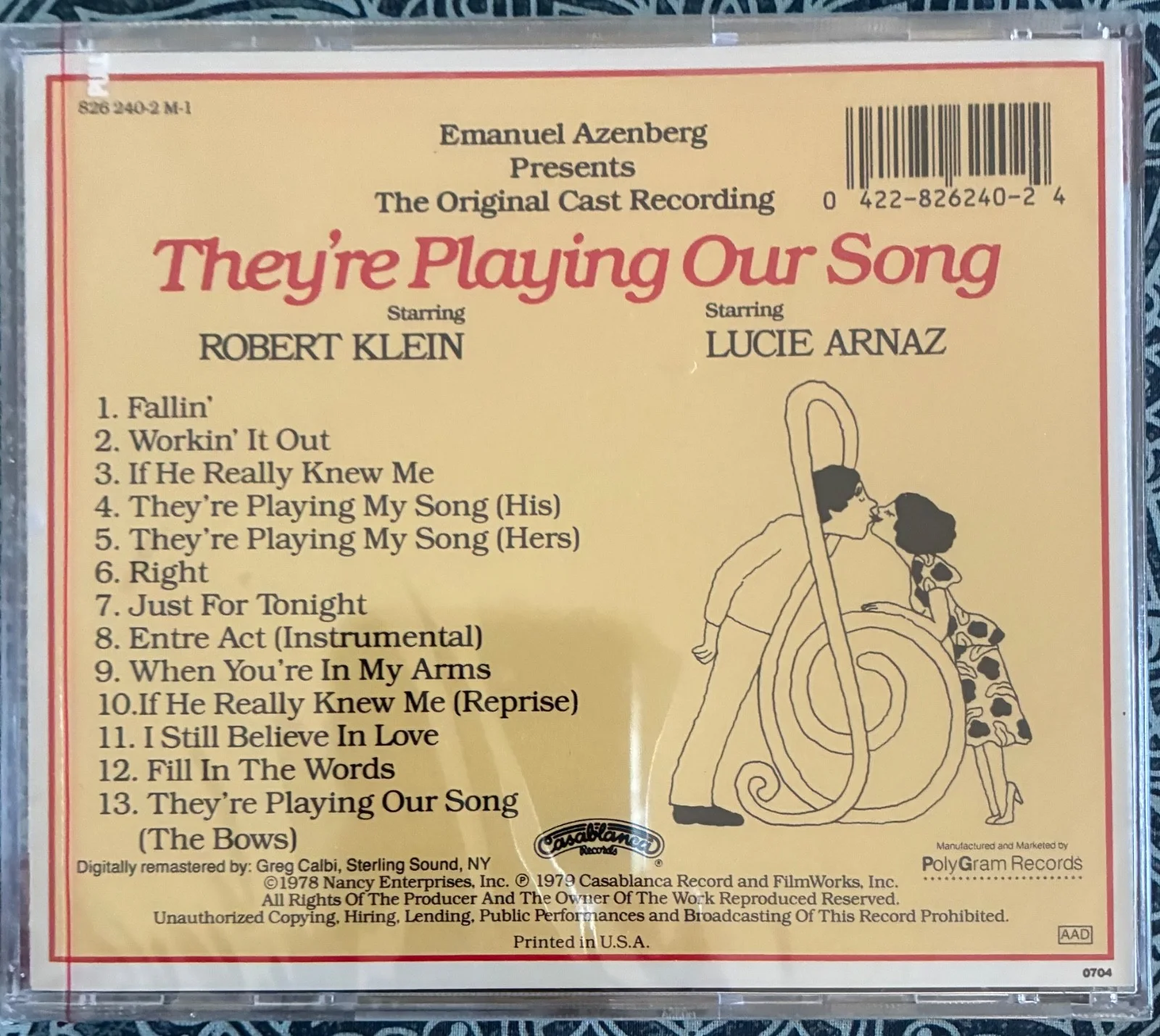 Signed THEY'RE PLAYING OUR SONG LP-MARVIN HAMLISCH Lucie Arnaz Robert Klein +CD, изображение 5
