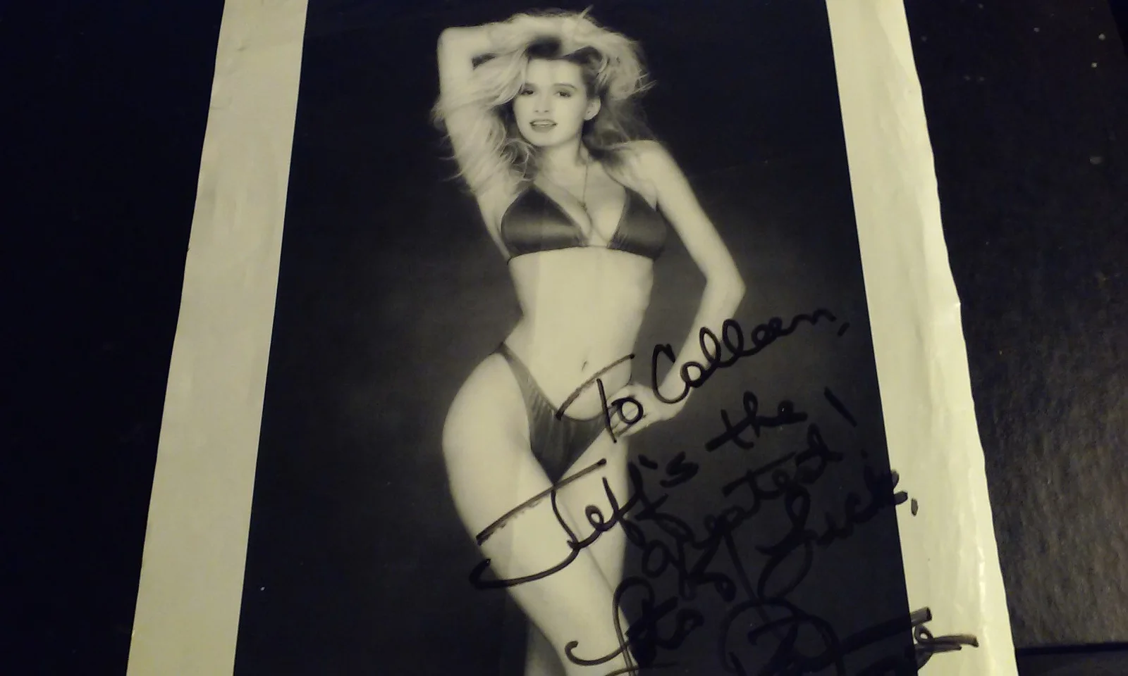PLAYBOY Miss October Model 1989 KAREN FOSTER Signed Photo Inscribed to Colleen, изображение 2