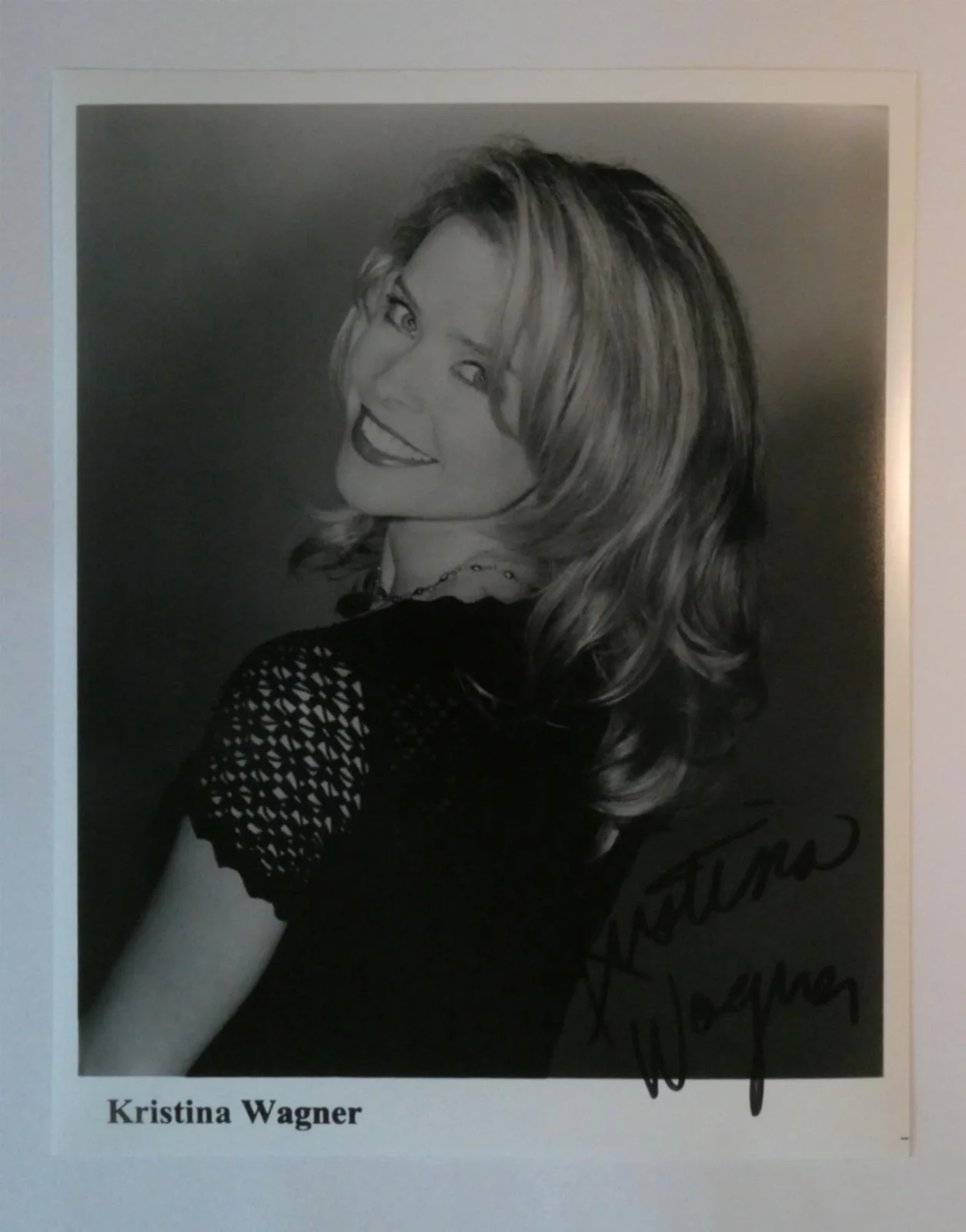 Kristina Wagner — Kristina Wagner Signed 8x10 B&W Photo Autographed General Hospital