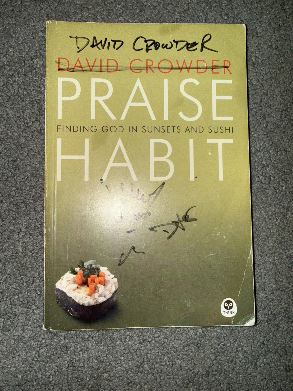 David Crowder AUTOGRAPH SIGNED Book Sketch Drawing CCM, image 2