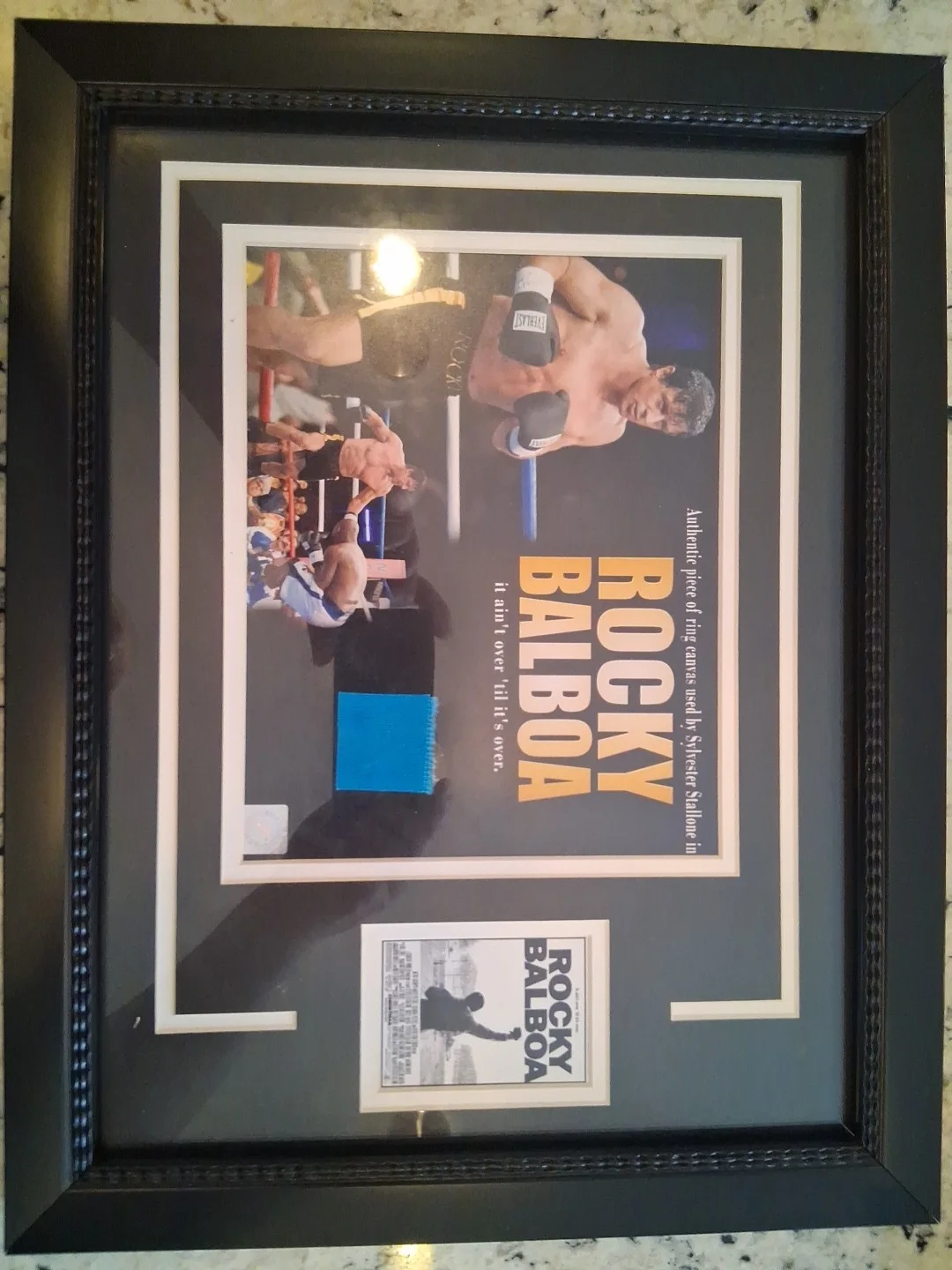 Sylvester Stallone — Sylvester Stallone Piece Of Matt Framed From Rocky Balboa