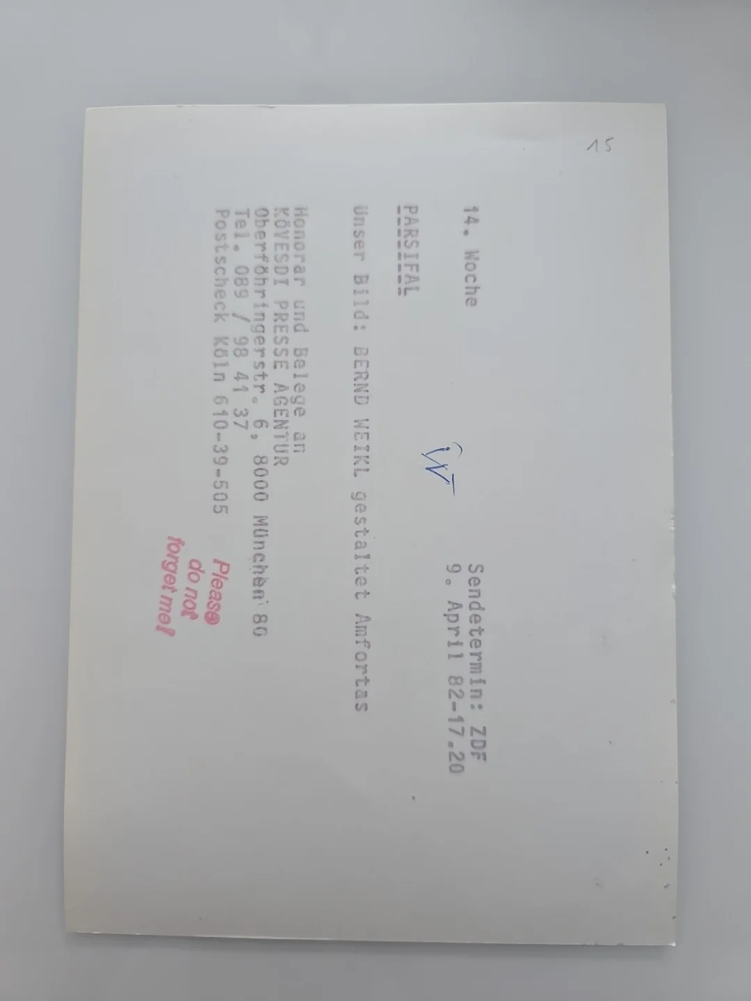 Bernd Weikl XL signed opera original autograph 13X18CM, image 2