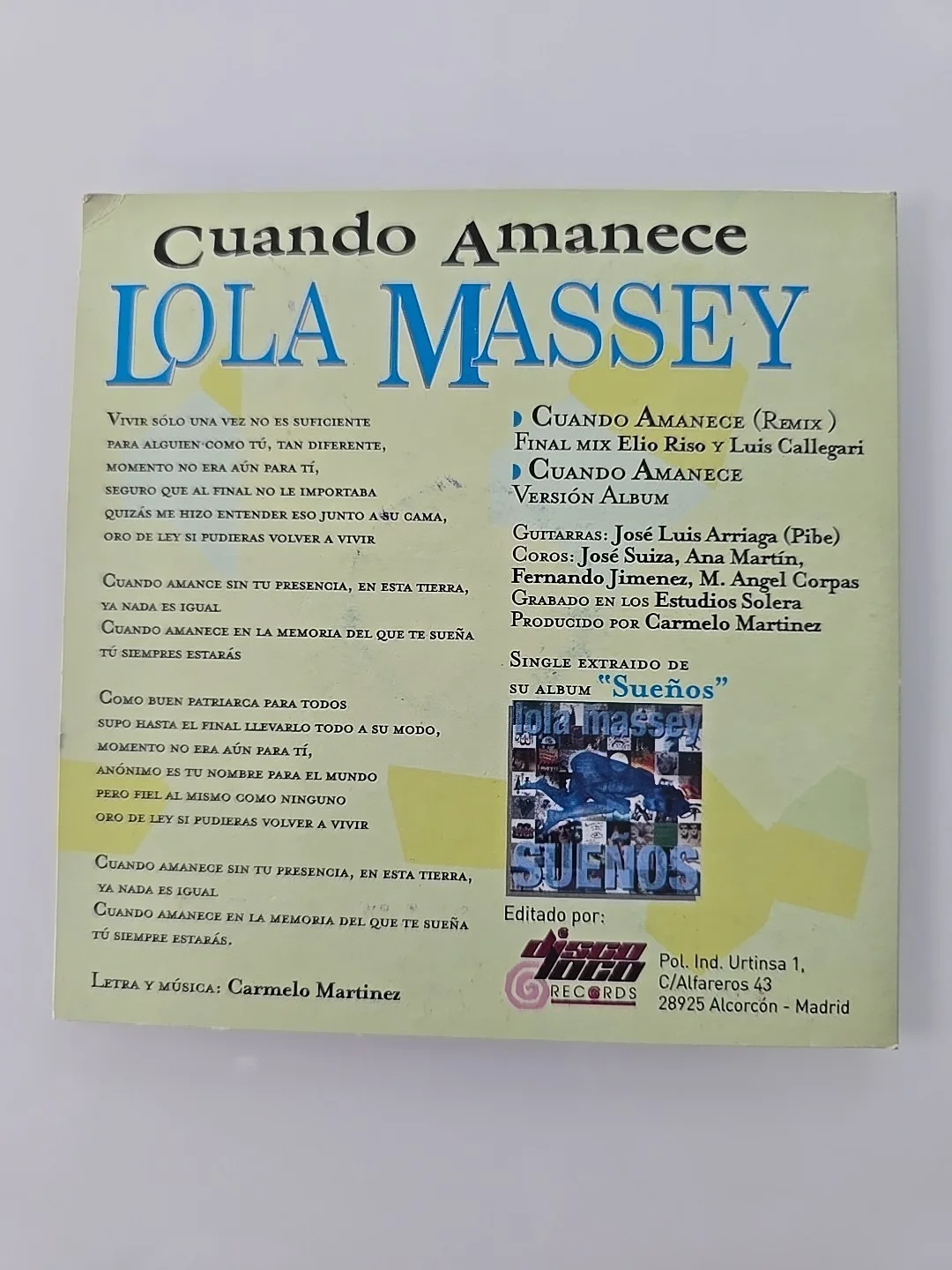 LOLA MASSEY CD Autograph Signed Original, image 2