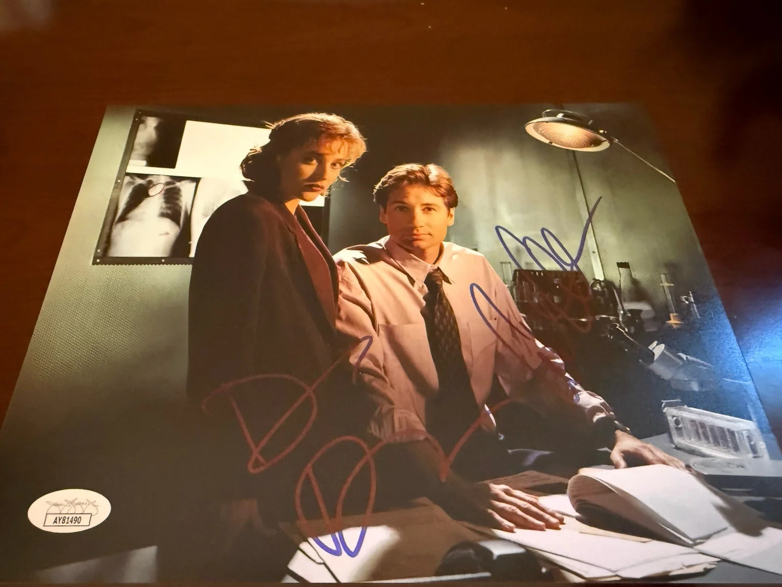 Gilian Anderson — Dual Signed Gillian Anderson /David Duchovny X Files Autographed JSA COA RARE, изображение 2