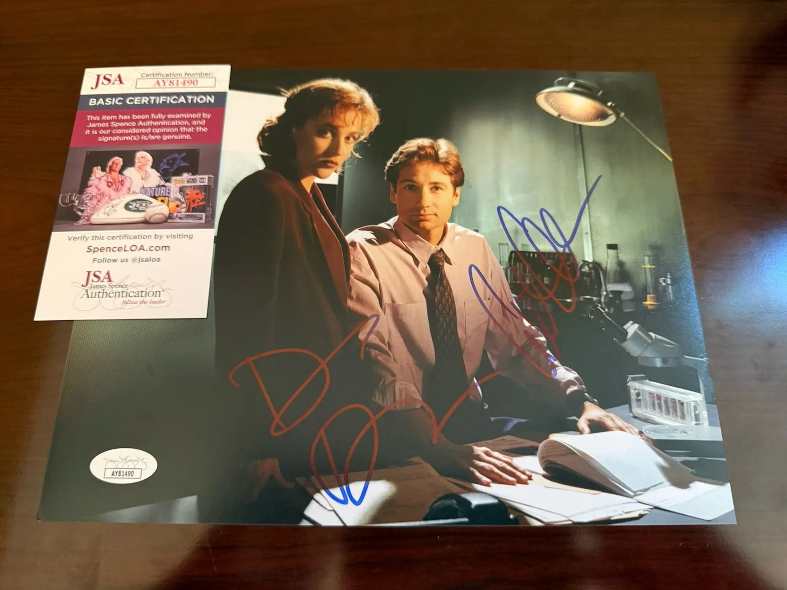 Gilian Anderson — Dual Signed Gillian Anderson /David Duchovny X Files Autographed JSA COA RARE, изображение 3