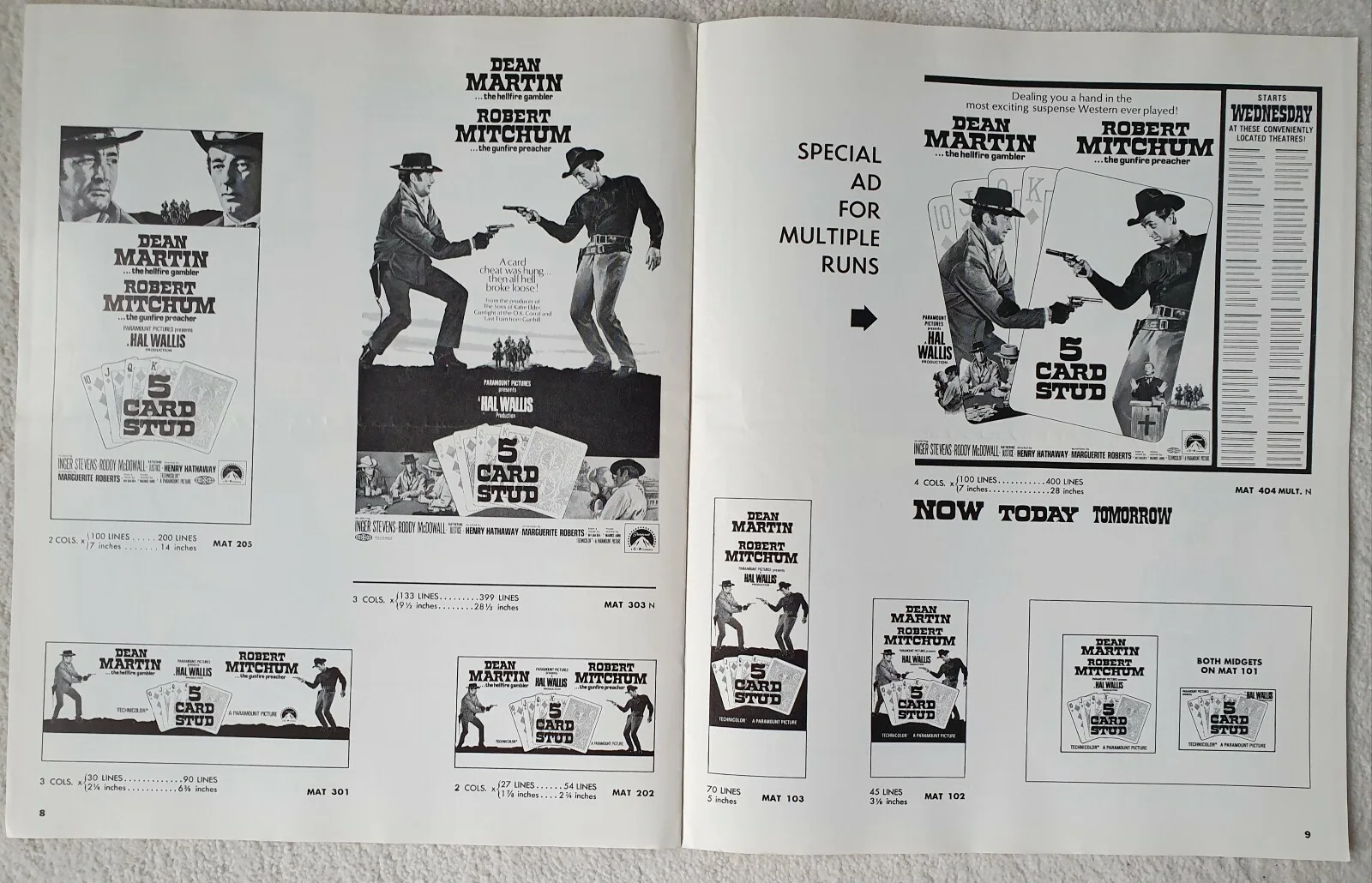 FIVE CARD STUD - 1968 US PRESSBOOK - ROBERT MITCHUM, DEAN MARTIN, RODDY McDOWALL, image 5
