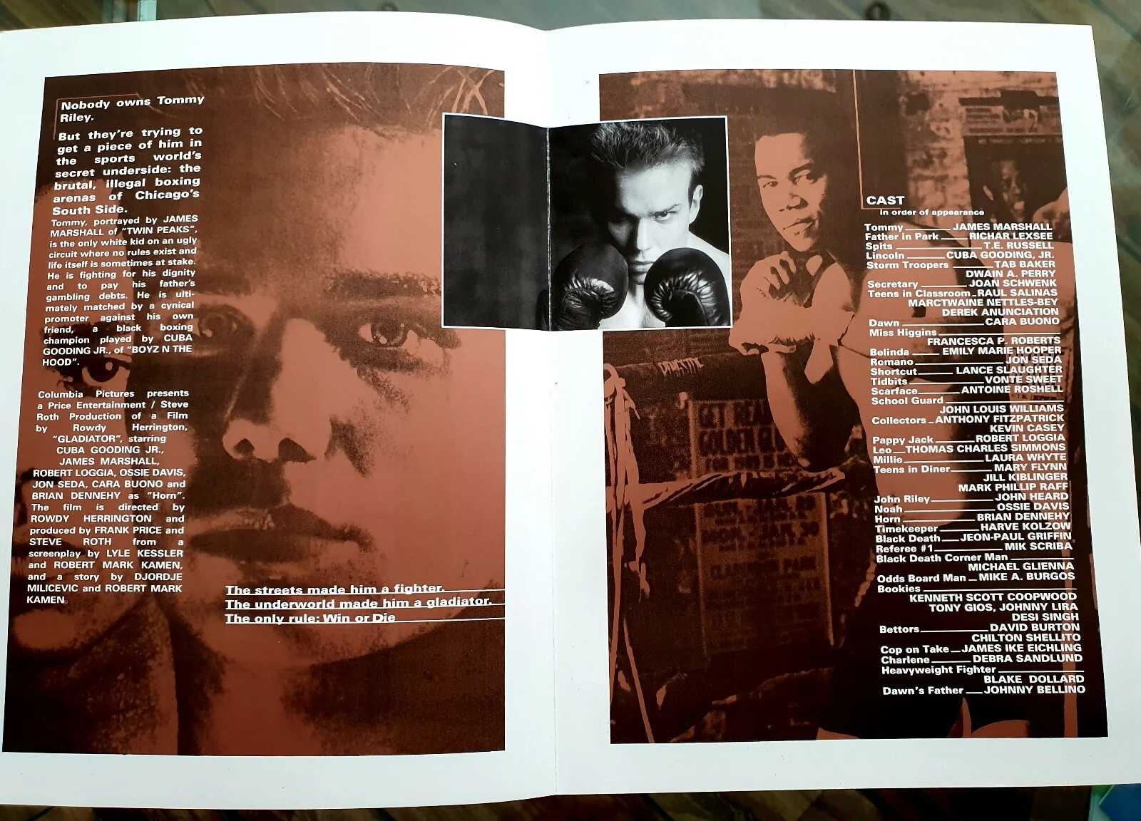 GLADIATOR - 2 HIGH QUALITY ORIGINAL SYNOPSIS BOOKLETS - JAMES MARSHALL, CUBA JR, изображение 2