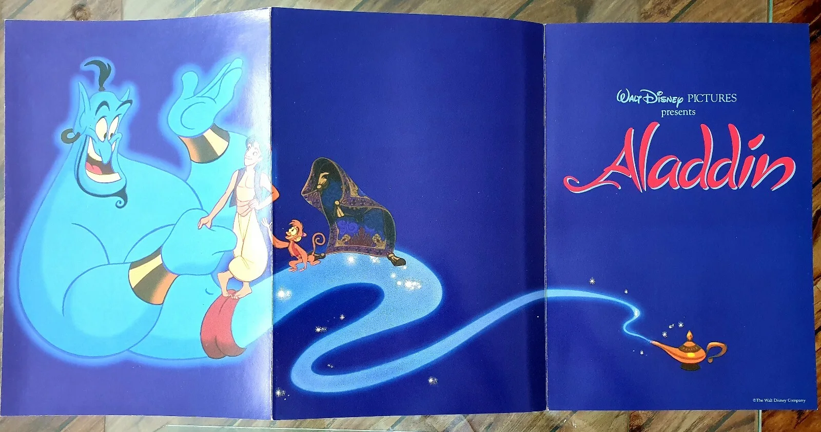 ALADDIN - HIGH QUALITY ORIGINAL FOLDOUT SYNOPSIS CARD - WALT DISNEY ANIMATION, изображение 3