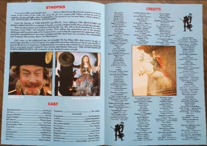 BARON MUNCHAUSEN - VINTAGE ORIGINAL UK PRESS INFO SYNOPSIS BOOKLET TERRY GILLIAM, image 2