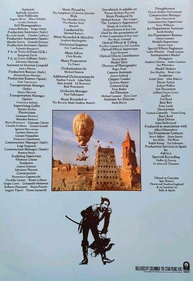 BARON MUNCHAUSEN - VINTAGE ORIGINAL UK PRESS INFO SYNOPSIS BOOKLET TERRY GILLIAM, image 3