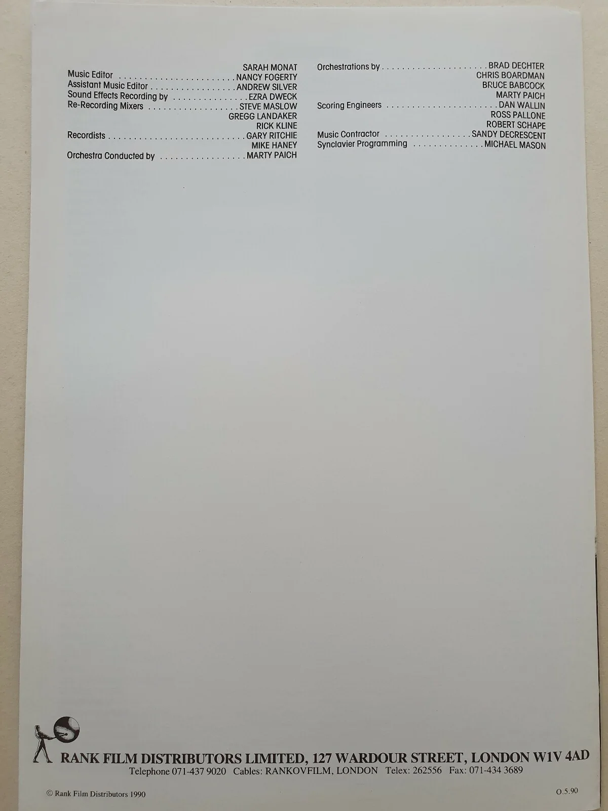 THE PACKAGE - VINTAGE UK PRESSBOOK & SYNOPSIS SHEET - HACKMAN, TOMMY LEE JONES, image 5