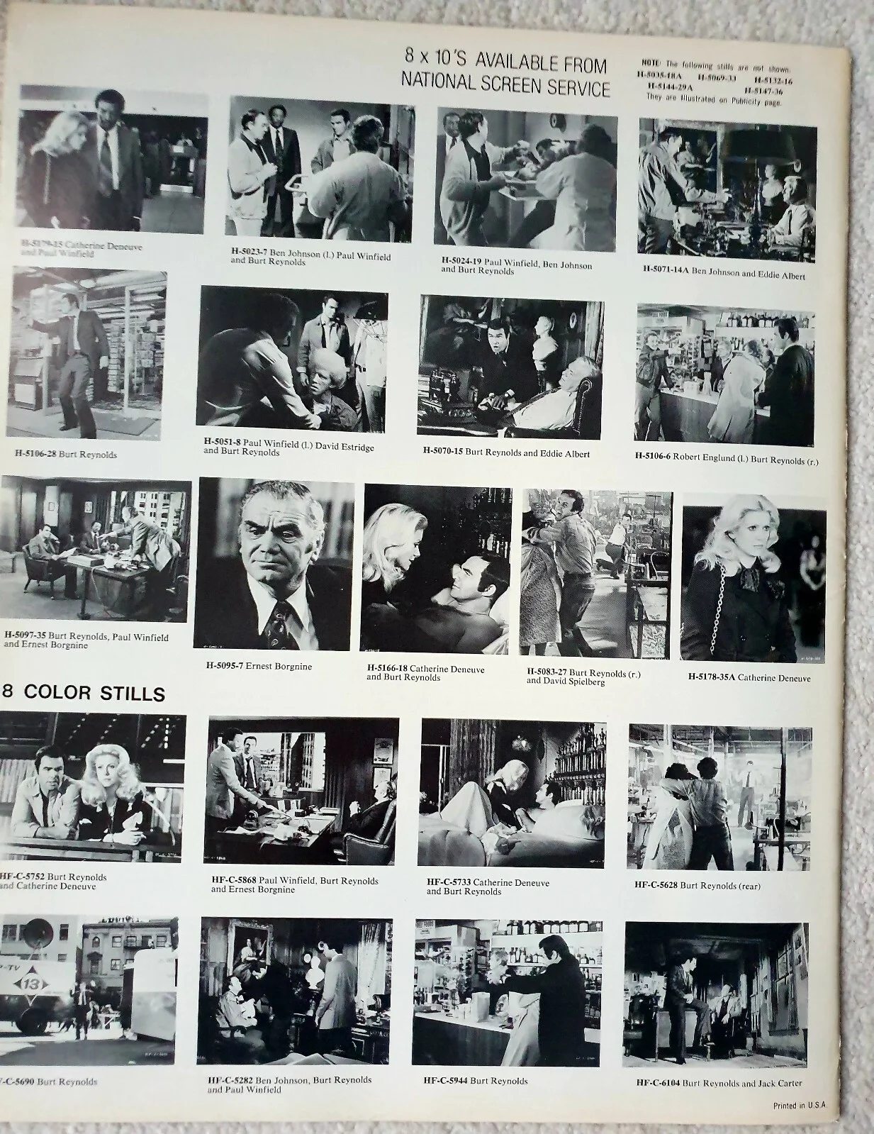 HUSTLE - 1975 US PRESSBOOK & AD SUPPLEMENT - BURT REYNOLDS, DENEUVE * UNFOLDED *, изображение 3