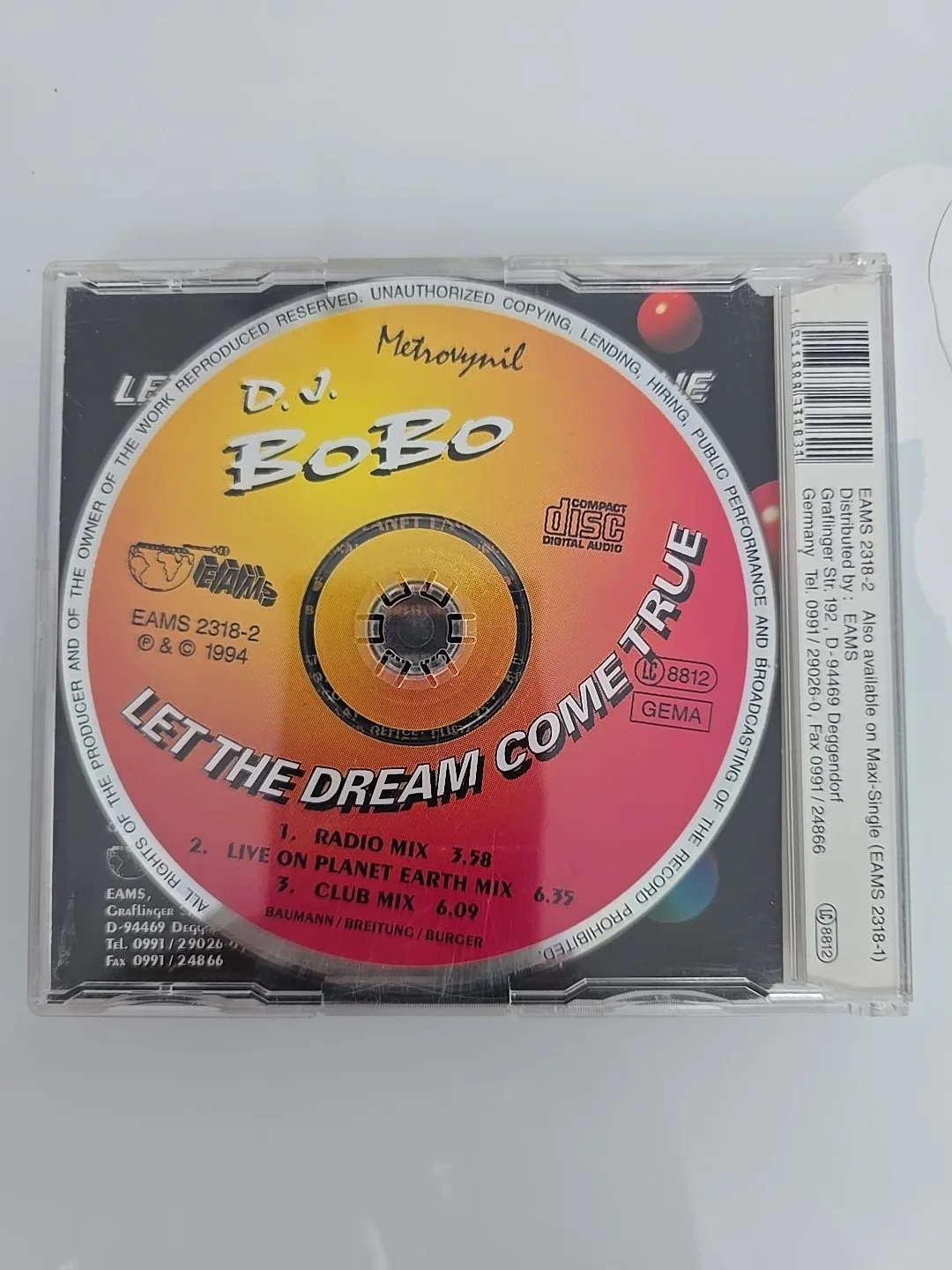 DJ BOBO CD Autograph Signed Autograph Signed Original, image 2