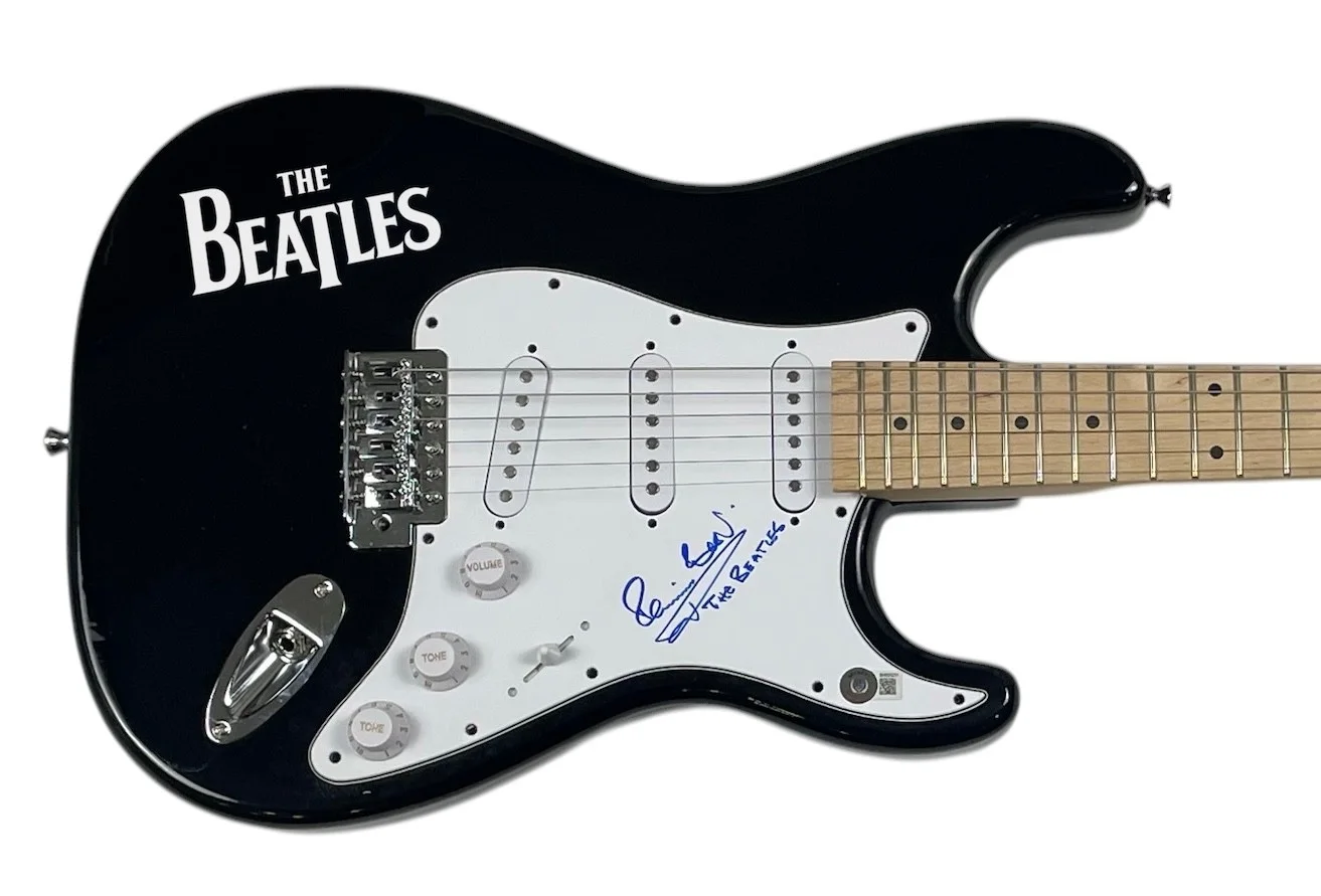 Pete Best The Beatles Signed Autograph Electric Guitar 1st Drummer Beckett COA, image 4