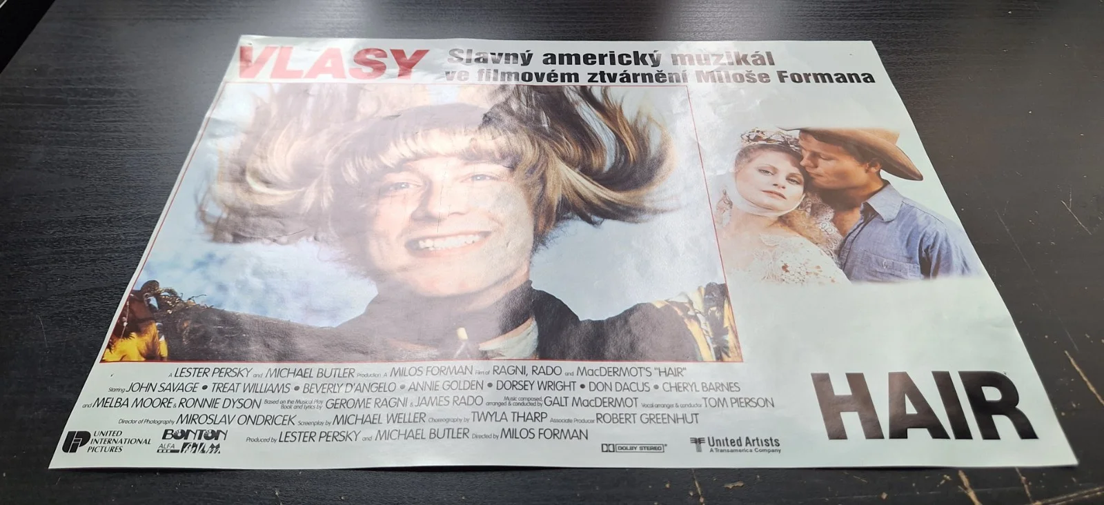 HAIR - VLASY - MUSICAL BY MILOS FORMAN, ORIGINAL A4 CZECH MINI POSTER, изображение 3