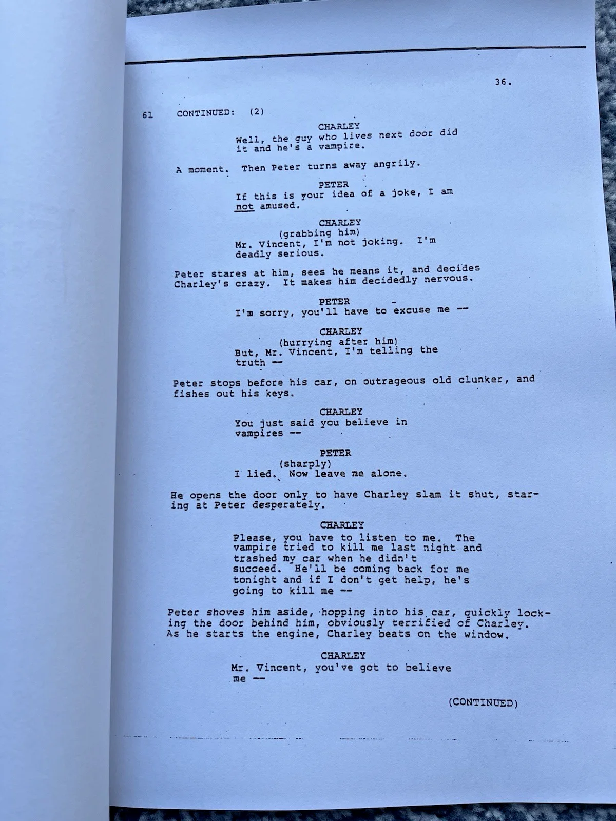 Fright Night Screenplay / Script. Chris Sarandon, Amanda Bearse, Roddy McDowall., image 2