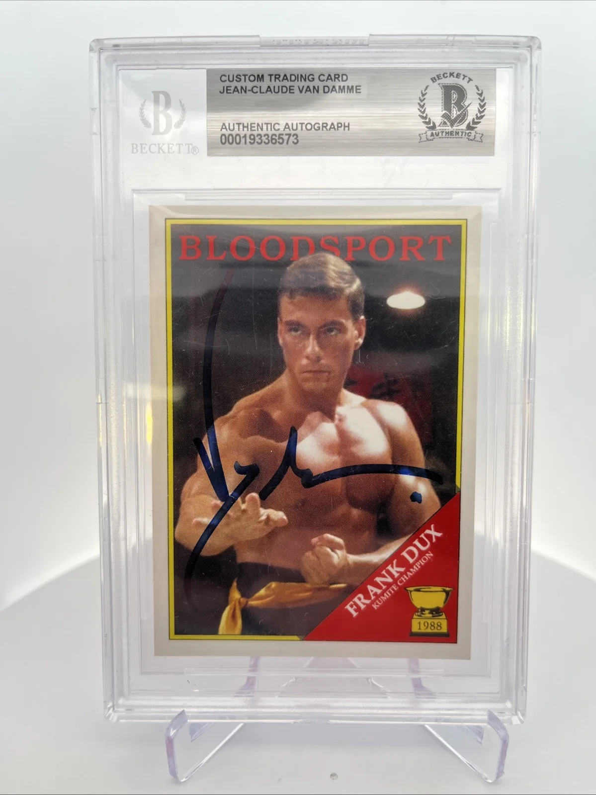 Jean Claude Van Damme — Jean Claude Van Damme Autographed Bloodsport Set Card Beckett AUTH AUTO