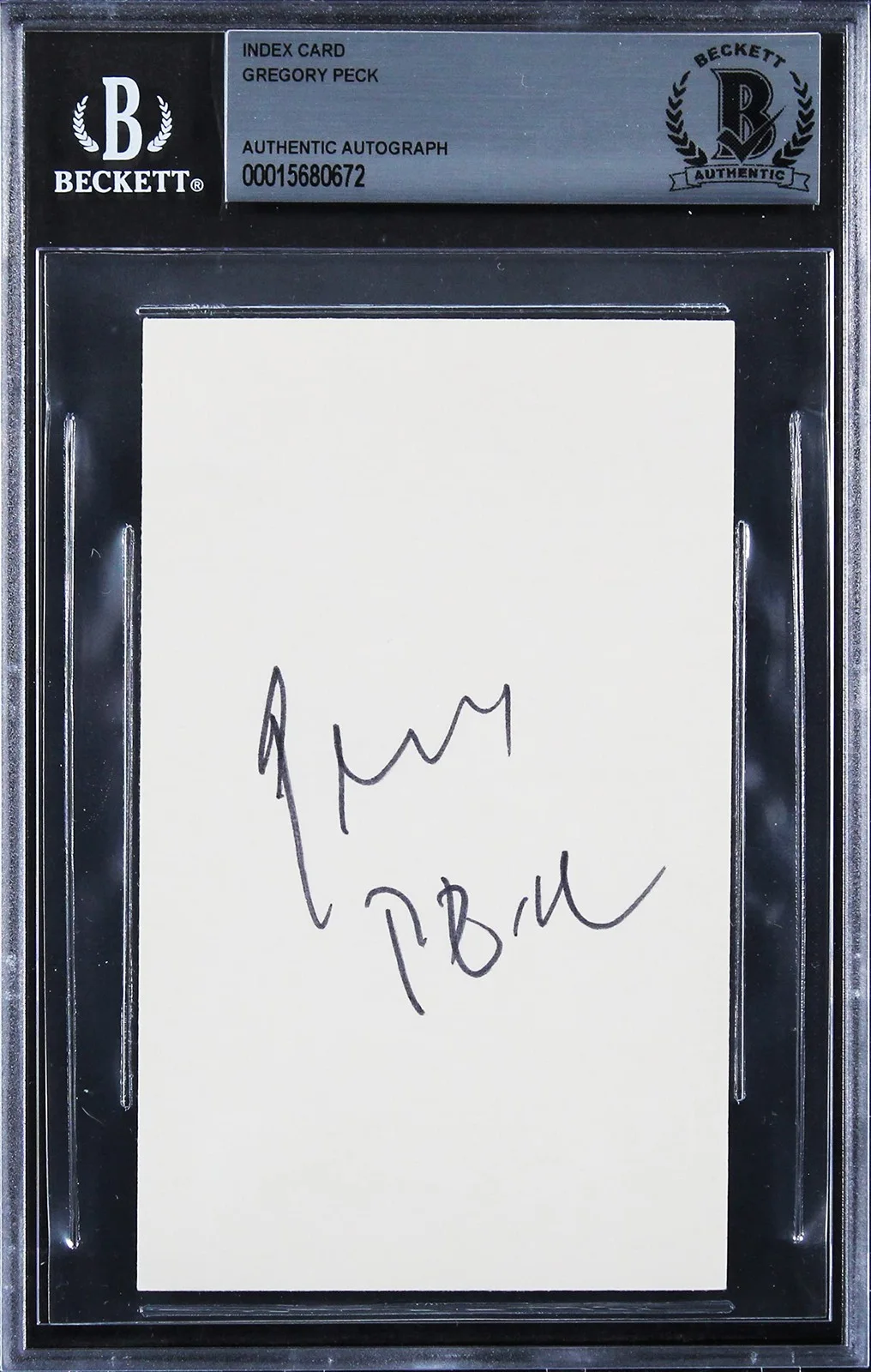 Gregory Peck — Gregory Peck To Kill a Mockingbird Authentic Signed 3x5 Index Card BAS Slabbed, image 4