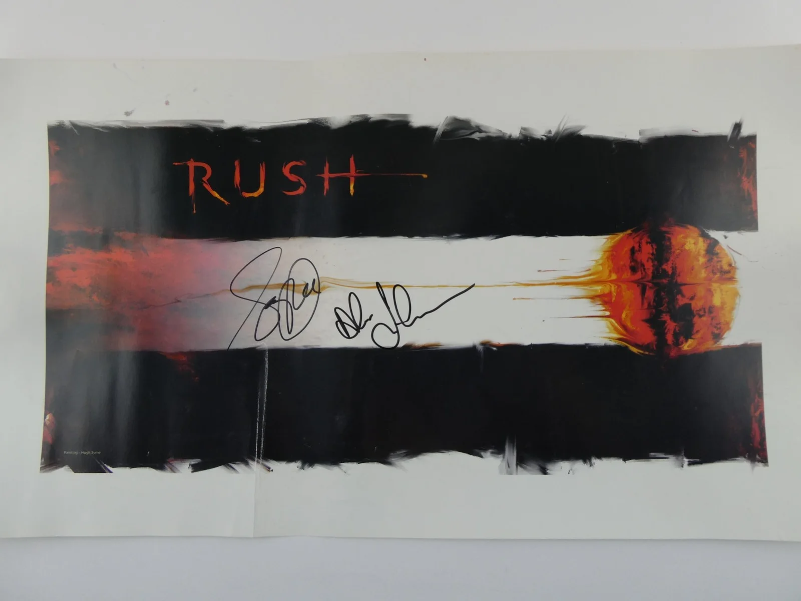 Geddy Lee Alex Lifeson Rush Signed 12x24 Poster Autographed Bent, JSA COA LOA, image 3