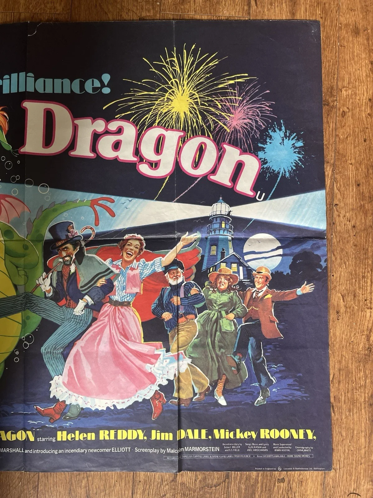 ORIGINAL 1977 PETE’S DRAGON 30” X 40” QUAD FILM POSTER: WALT DISNEY…, изображение 4