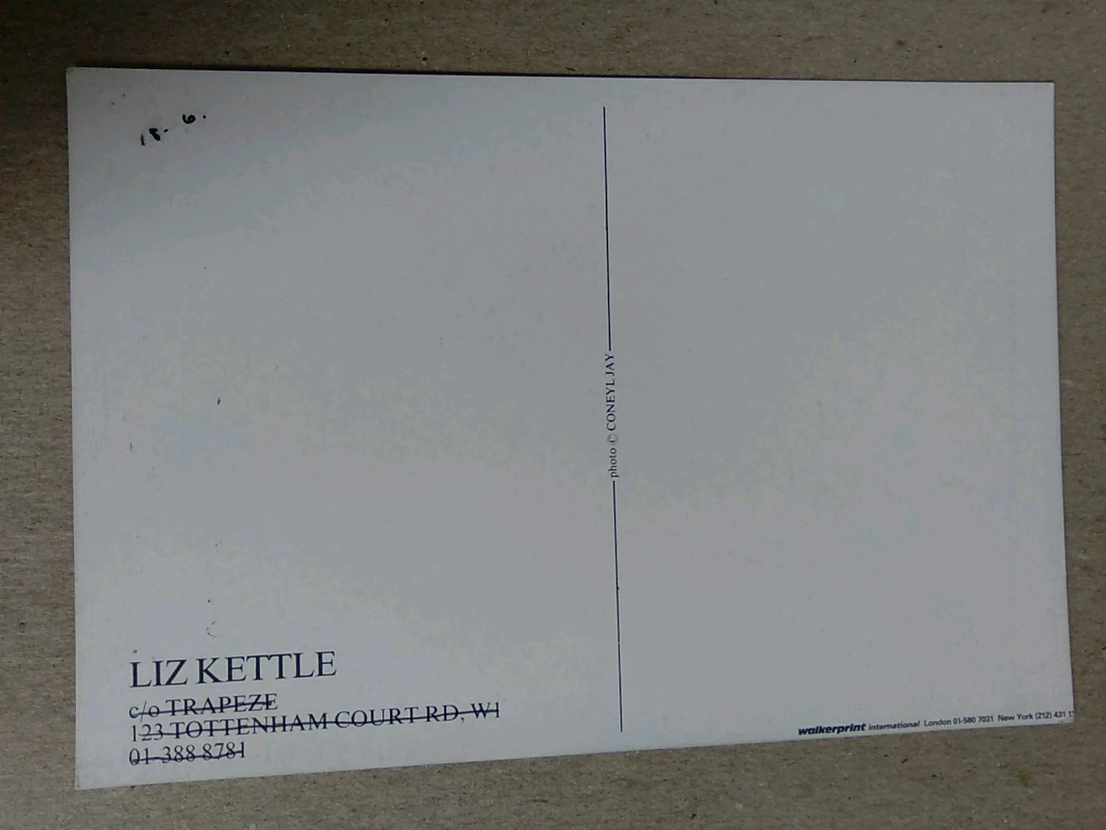 Liz Kettle Actress Autographed 6x4 Postal Card Signed, image 3