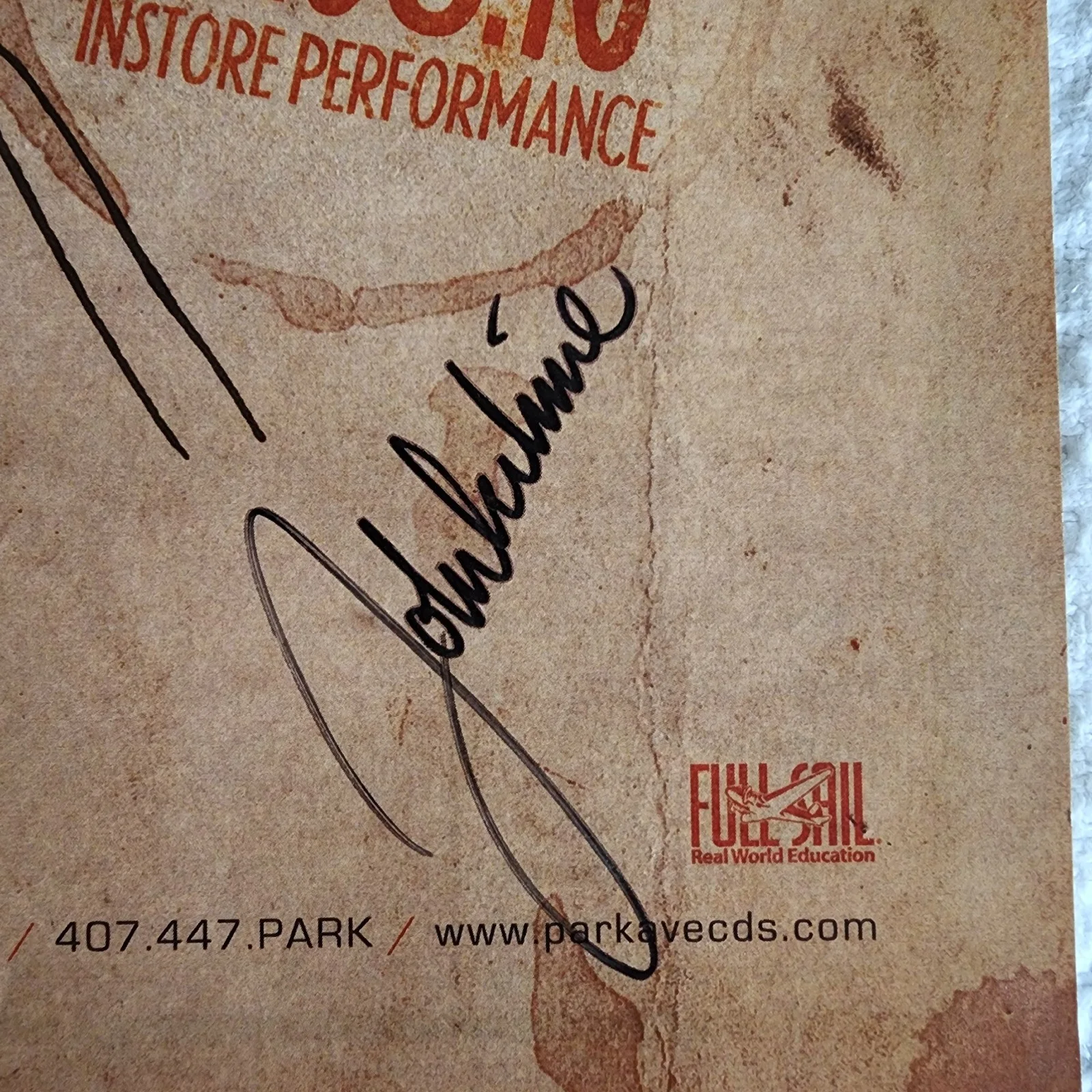 Béla Fleck Rare 2010 Autographed In Store Concert Poster Park Ave CDs Orlando Fl, изображение 3