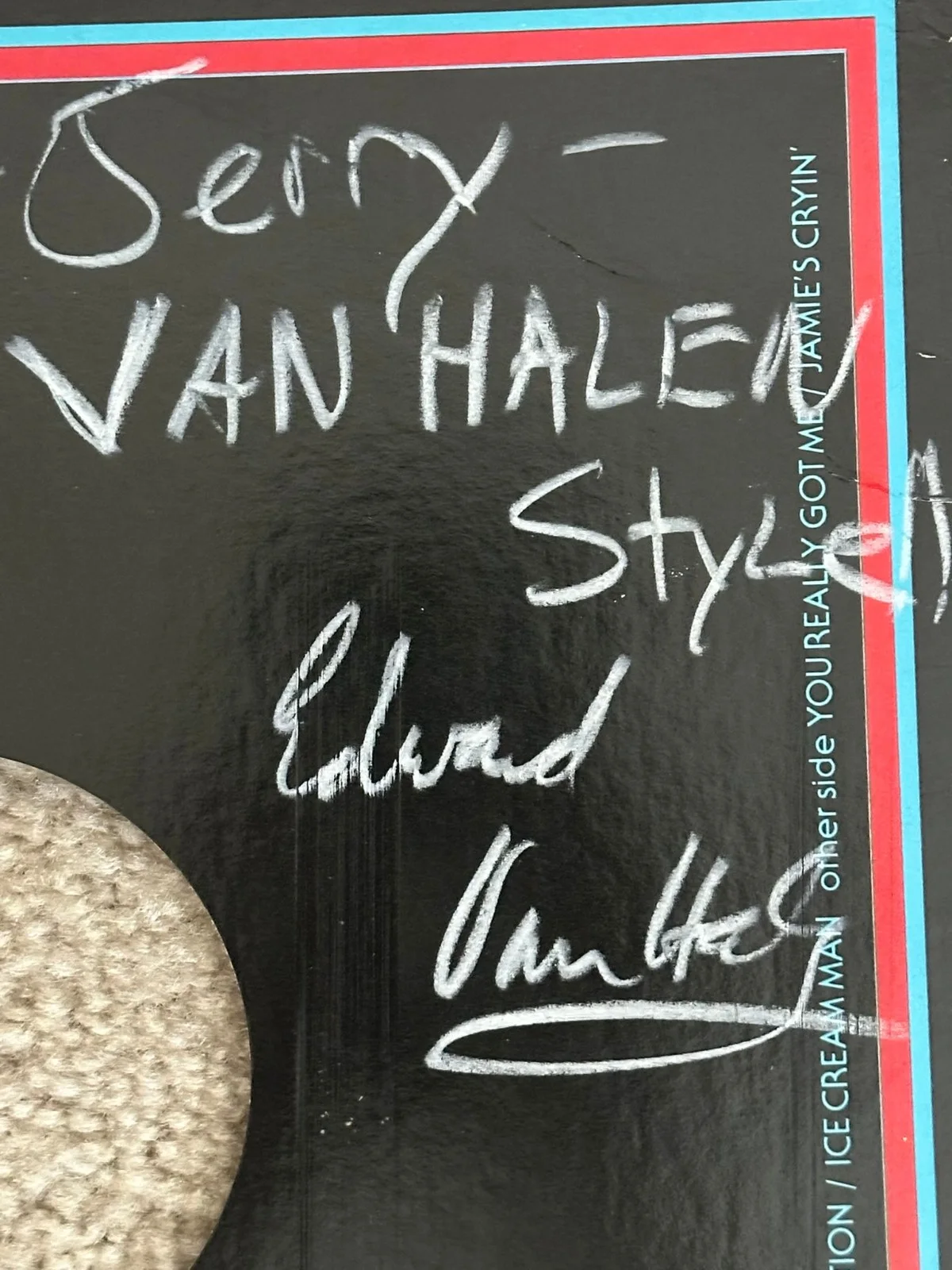 Eddie Van Halen Signed Autographed Album Sleeve - Beckett LOA, image 2