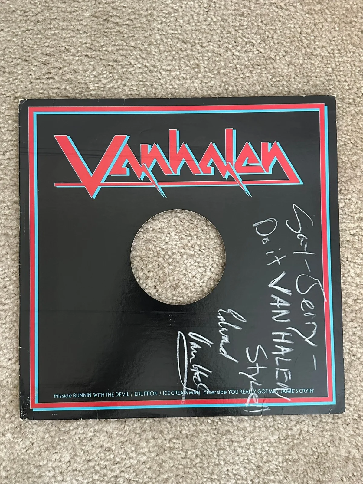 Eddie Van Halen Signed Autographed Album Sleeve - Beckett LOA, image 3