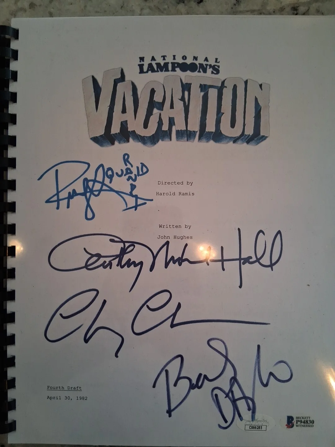 Chevy Chase, Anthony Michael Hall — Chevy Chase, Anthony Michael Hall, B. D'Angelo, Randy Quaid Signed & Verified..., image 2