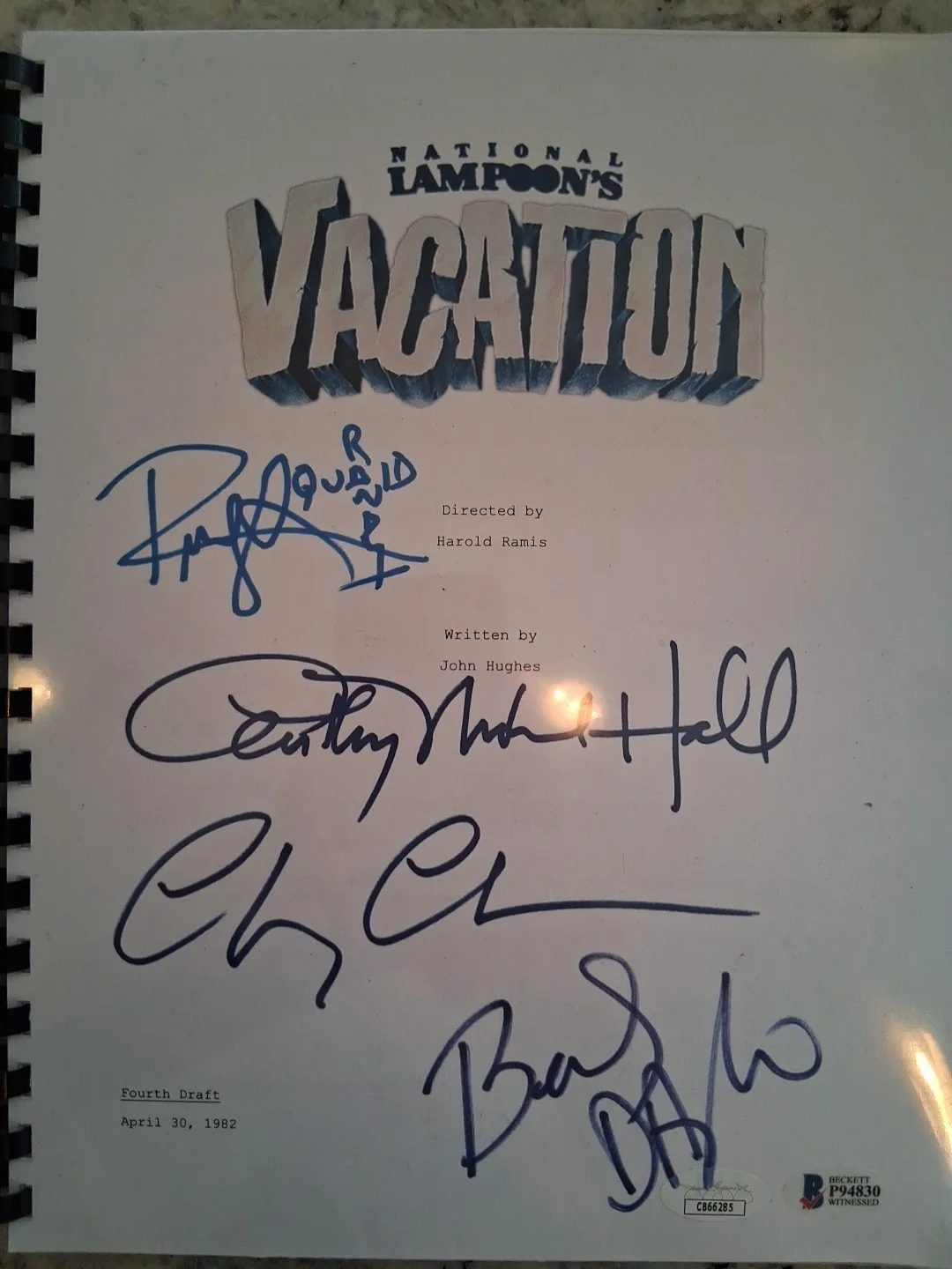 Chevy Chase, Anthony Michael Hall — Chevy Chase, Anthony Michael Hall, B. D'Angelo, Randy Quaid Signed & Verified..., image 3