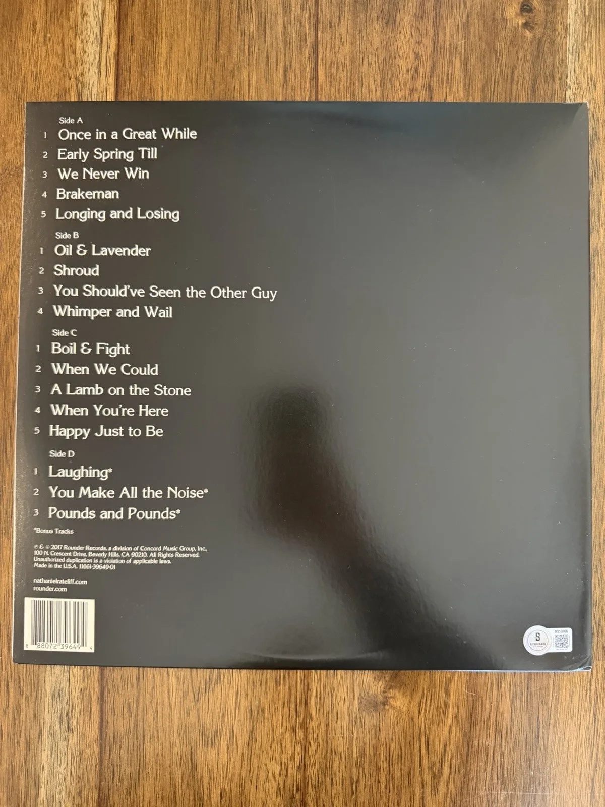 ‘Nathaniel Rateliff’ Signed Vinyl Album ‘In Memory Of Loss’ Beckett, изображение 2