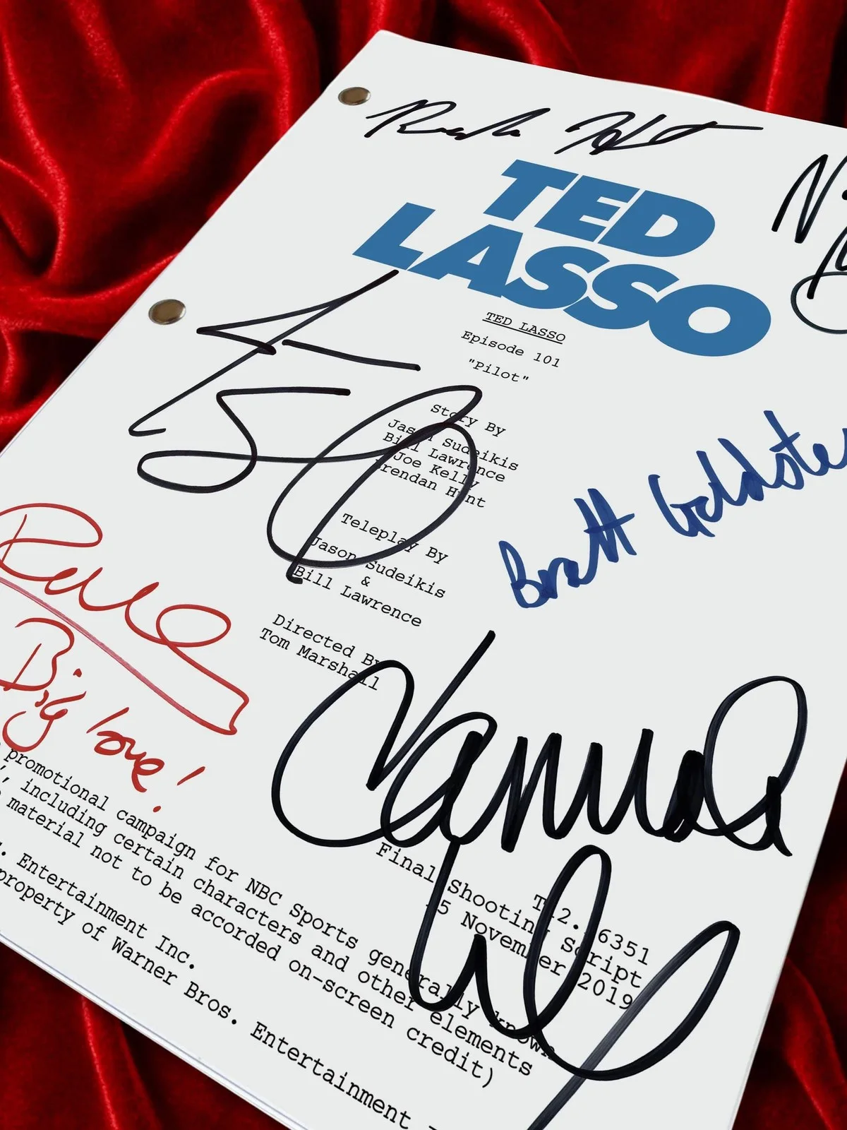 Ted Lasso Signed Pilot Script, Framed, Autographed, Reproduction, Full Screenpla, image 3