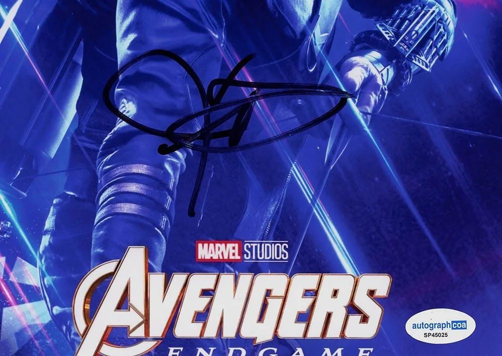 Jeremy Renner — Jeremy Renner signed "AVENGERS: ENDGAME" 8x10 Photo AUTOGRAPHED Hawkeye ACOA COA, image 4