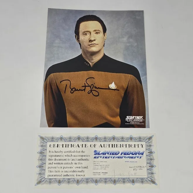 BRENT SPINER — Star Trek Next Generation Data Autograph Photo Signed by Brent Spiner w/ COA