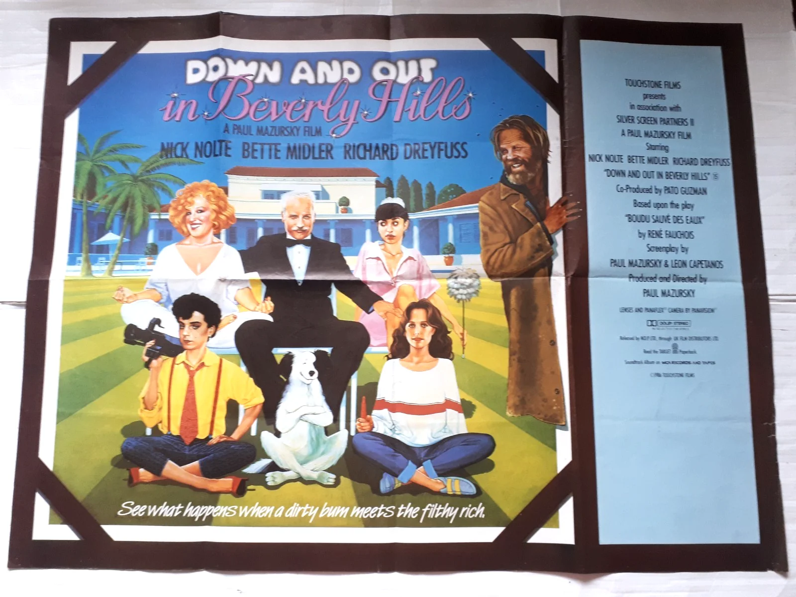 Down and Out in Beverly Hills 1986 uk cinema Poster Quad 30x40" 1980s, изображение 2