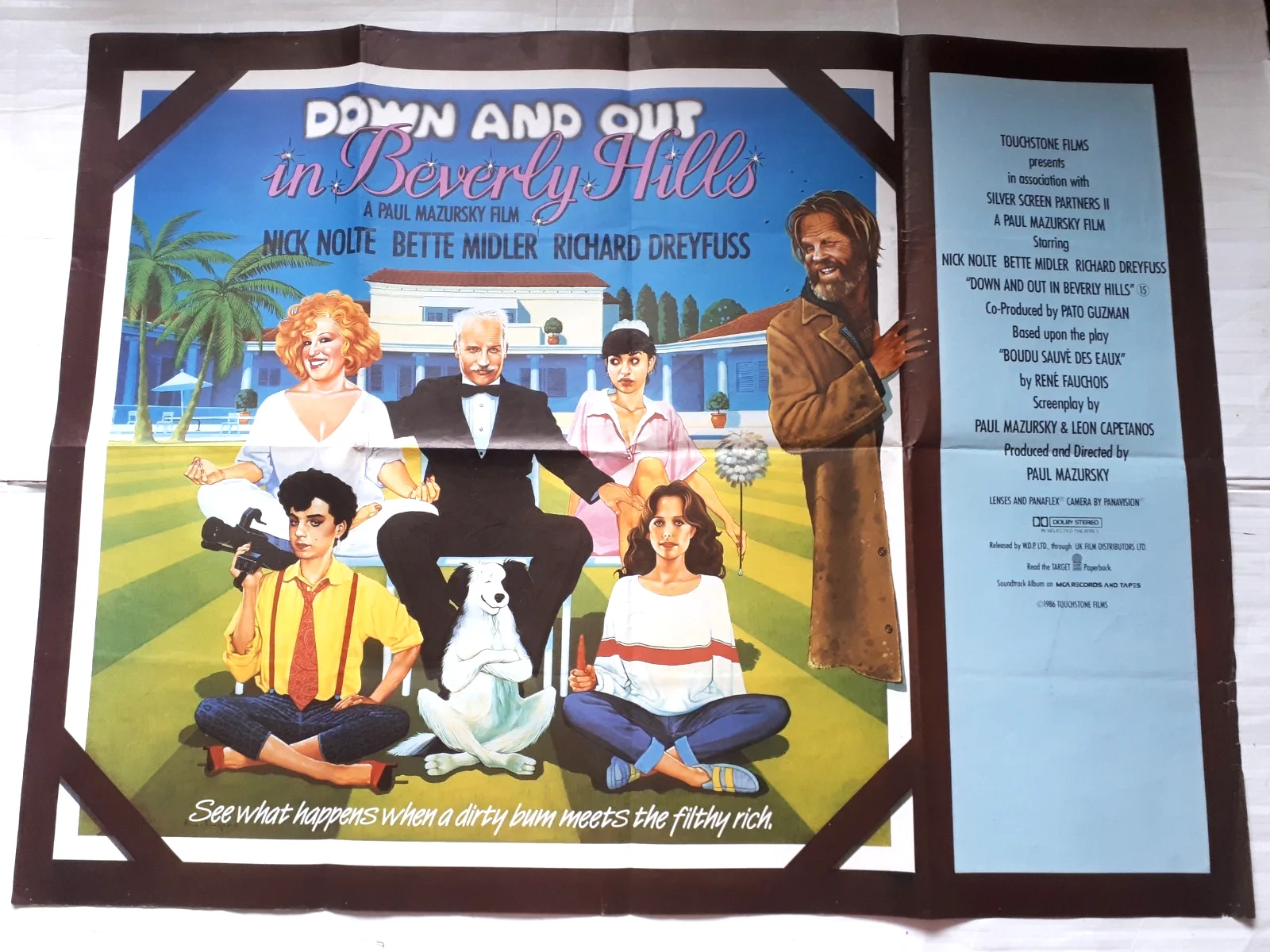 Down and Out in Beverly Hills 1986 uk cinema Poster Quad 30x40" 1980s, изображение 3