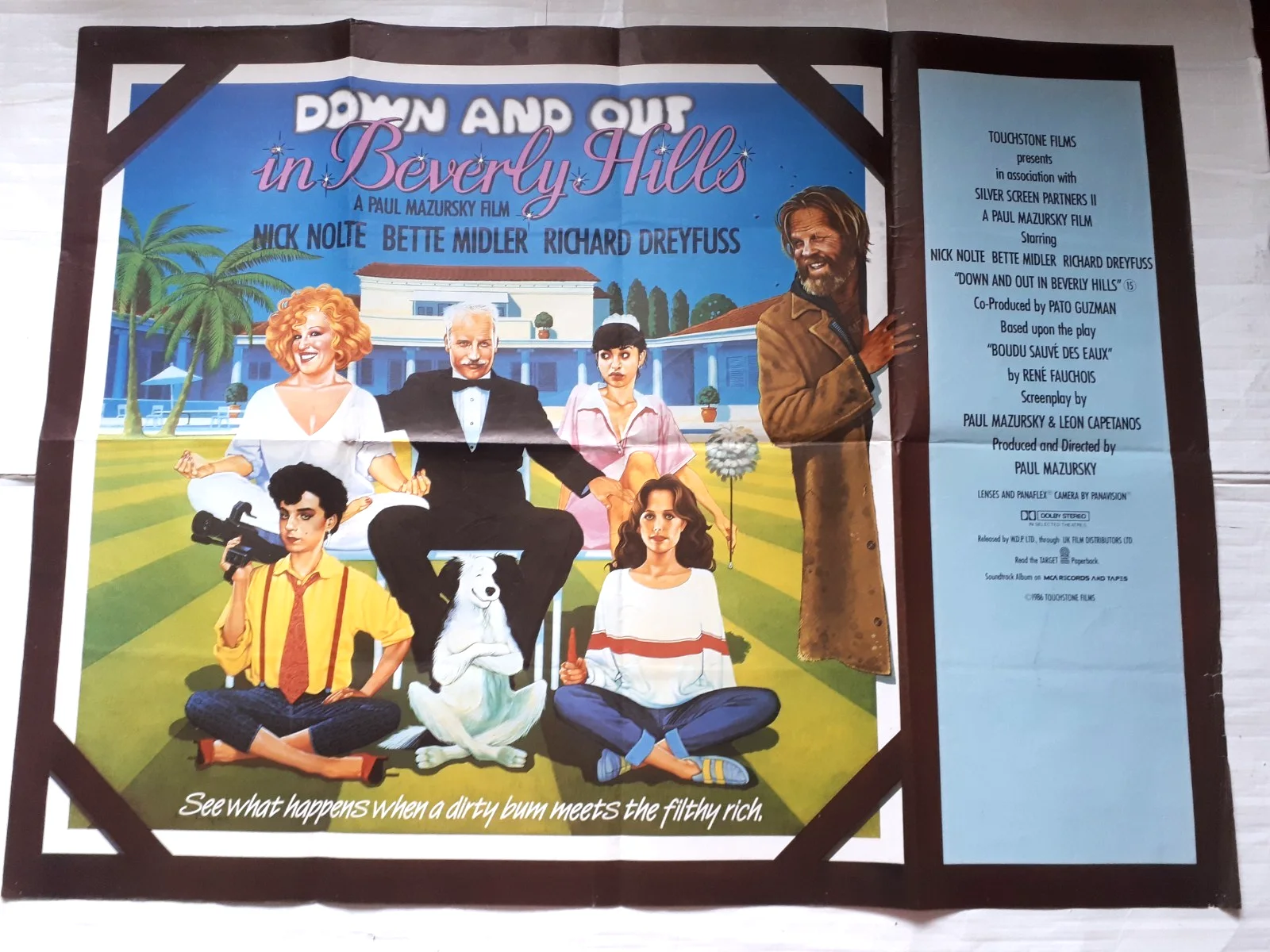 Down and Out in Beverly Hills 1986 uk cinema Poster Quad 30x40" 1980s, изображение 4