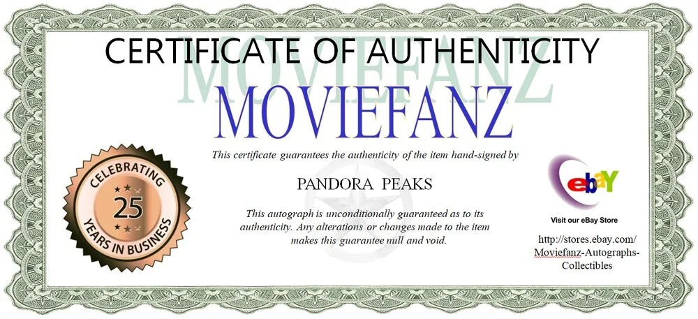 Pandora Peaks — Striptease Star PANDORA PEAKS reading signed photo!, image 2