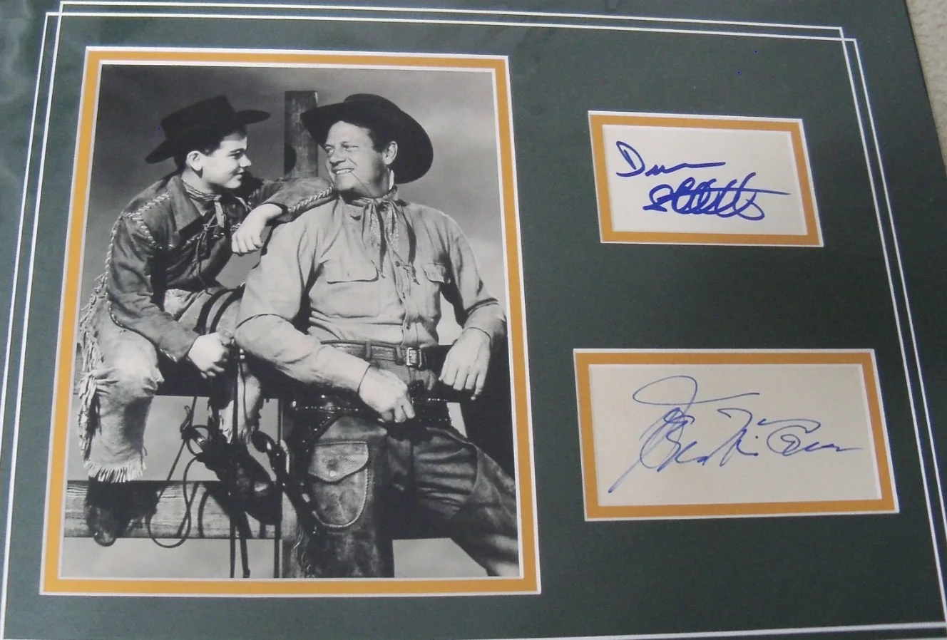 Joe McCrea, Dean Stockwell — Cattle Drive signed cards with photo COA matted Joel McCrea Dean Stockwell, изображение 4