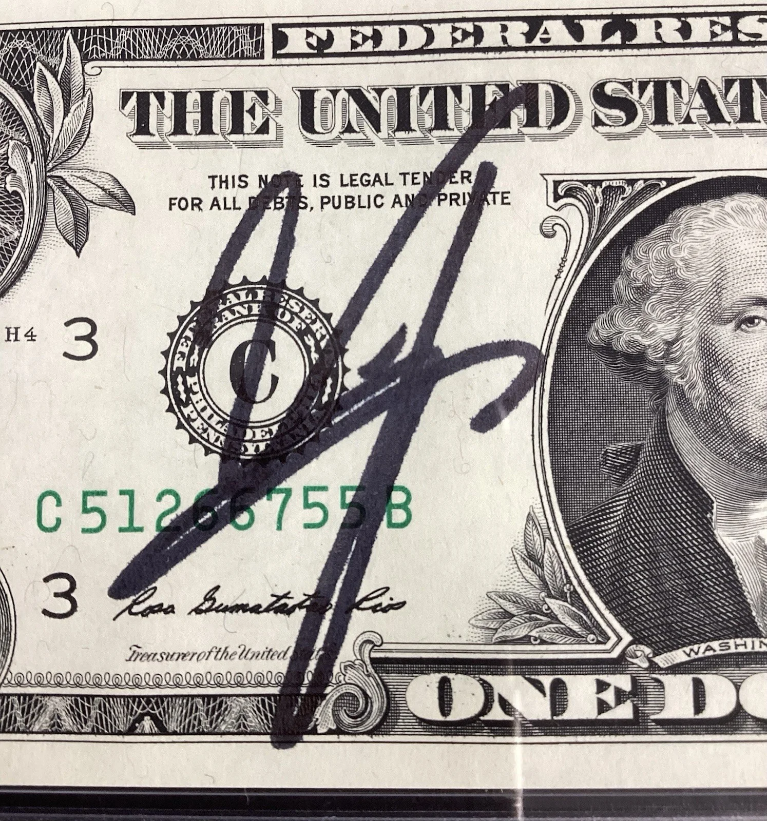 Vince Neil Signed Currency $1 Bill Motley Crue Singer Autograph HOF PSA/DNA, изображение 3