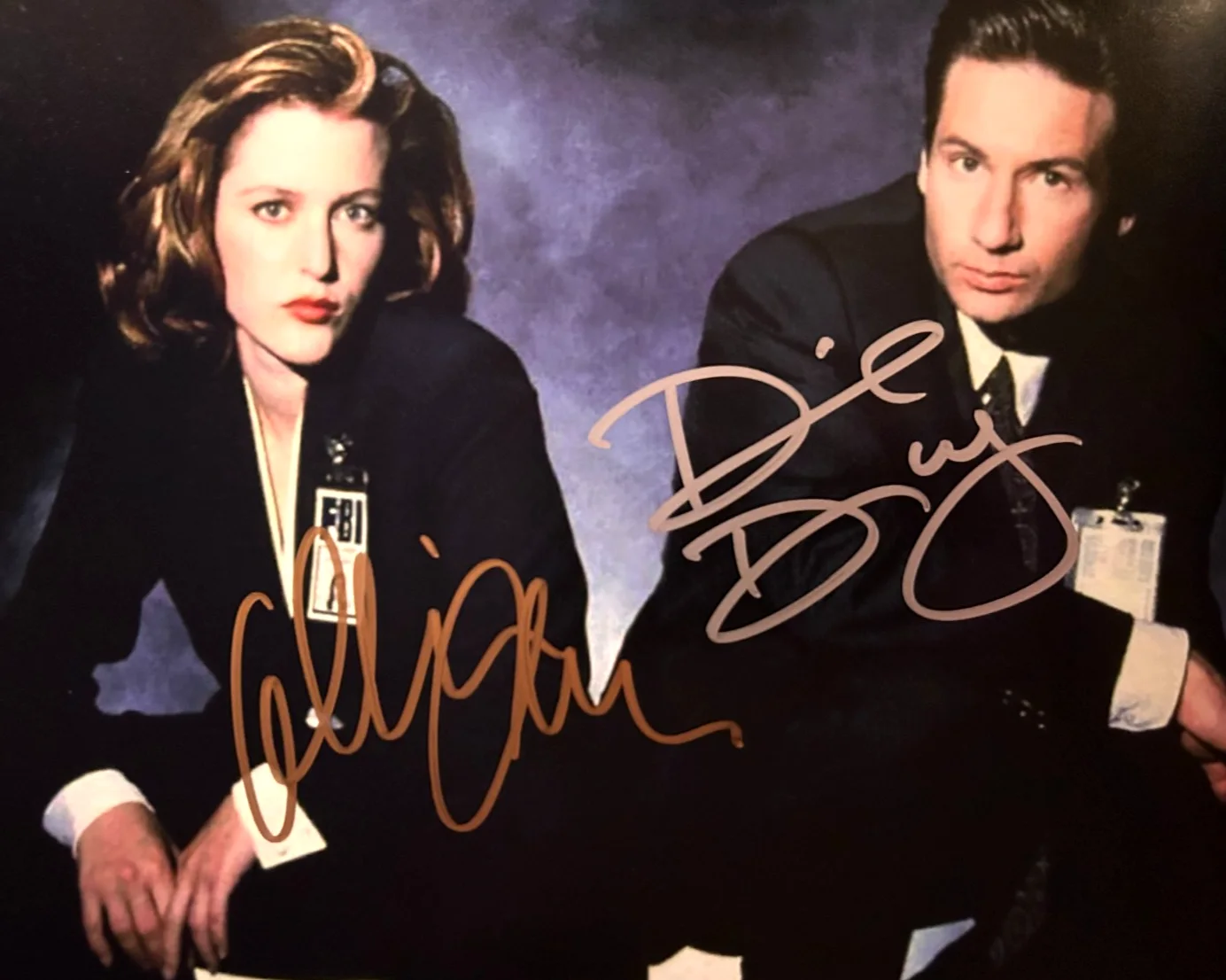 David Duchovny, Gillian Anderson — X-FILES Signed: (Anderson, Duchovny) 8x10" Authentic Original Autograph w/COA, изображение 3