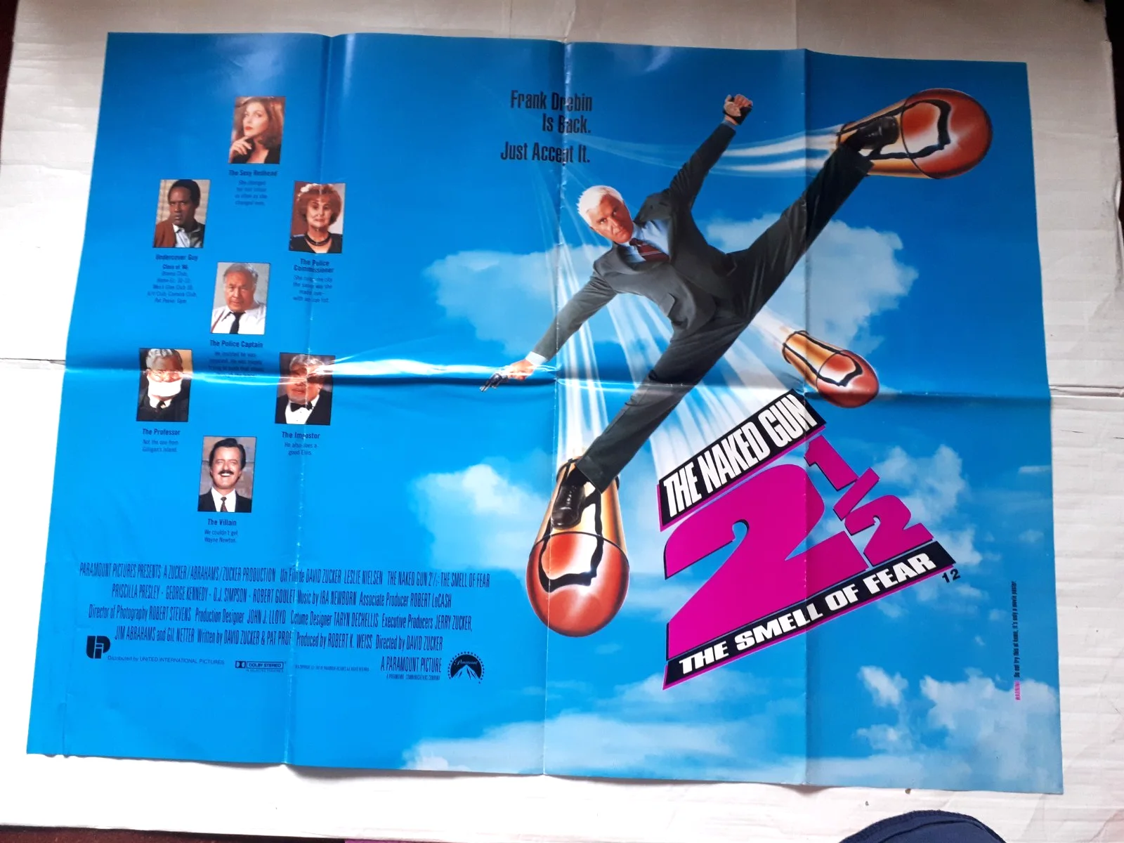 the naked gun 2 1/2 1991 uk cinema Poster Quad 30x40" 1980s leslie nielsen, изображение 2