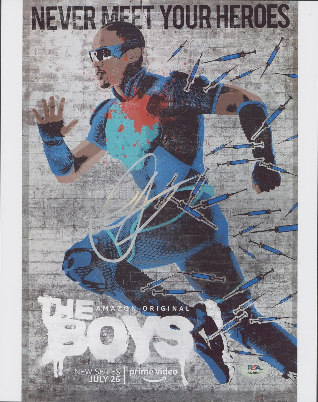 Jessie T. Usher — Jessie T. Usher The Boys Authentic Signed 11x14 Vertical Photo PSA/DNA #AQ49508