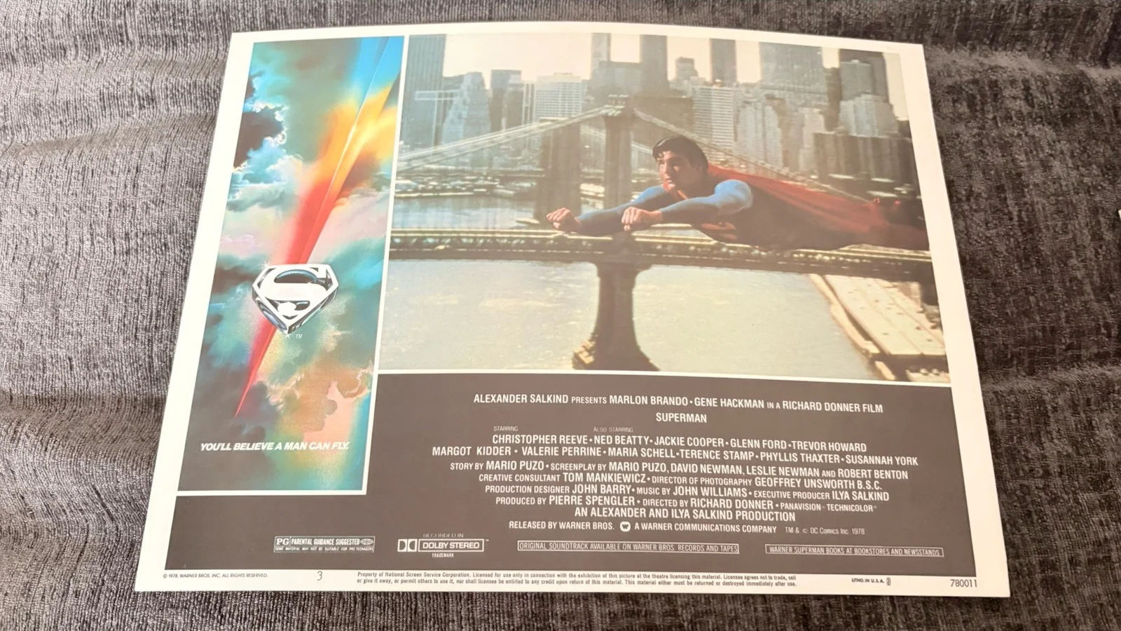 Reproduction Superman the movie Lobby Cards- Christopher Reeve X4, изображение 4
