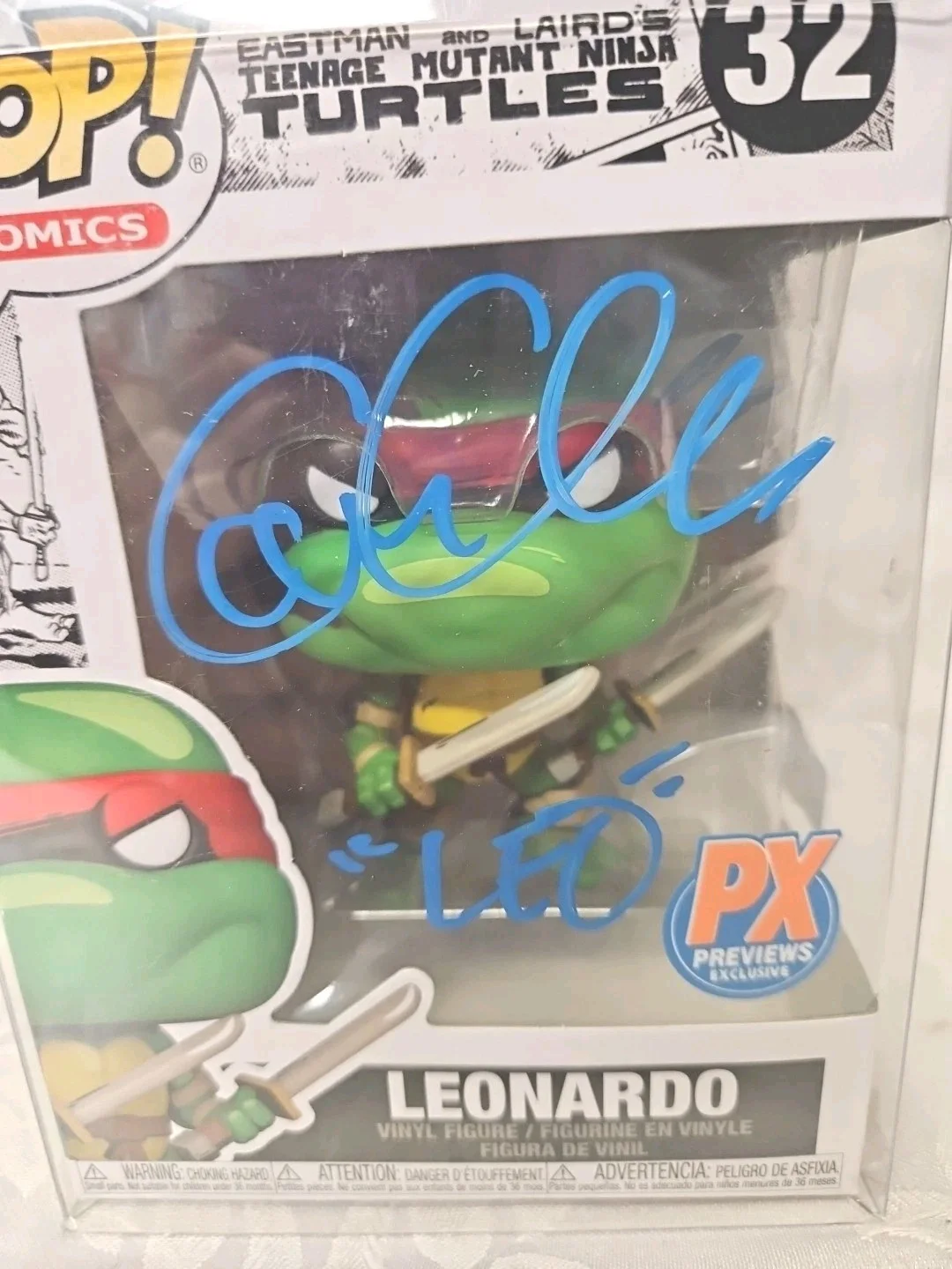 Cam Clarke — Cam Clarke Signed Funko Pop! TMNT Leonardo PX PREVIEWS OC CELEBRITY AUTH 17454, изображение 3