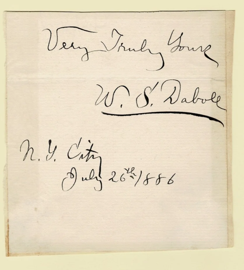 Maggie Mitchell, W.S. Daboll — 1886 AUTOGRAPHS of American Actress MAGGIE MITCHEL & American Actor W.S. DABOLL, изображение 2